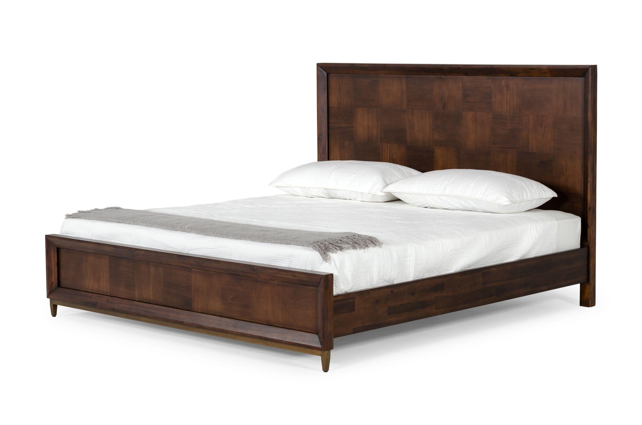Contemporary, Modern Panel Bed VGNXSHANE-BED VGNXSHANE-BED 77471 in Dark Brown 