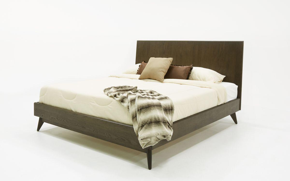 Contemporary, Modern Panel Bed Novak VGLBNANT-BED-Q in Dark Oak 