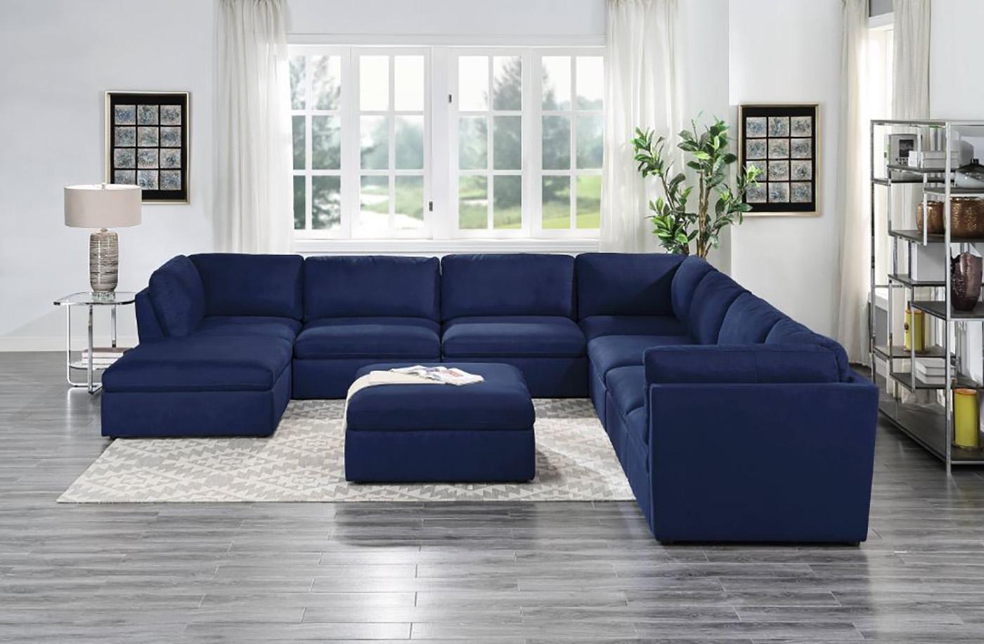 

    
Acme Furniture Crosby Modular Sectional Sofa Blue 56035-9-Sec Crosby
