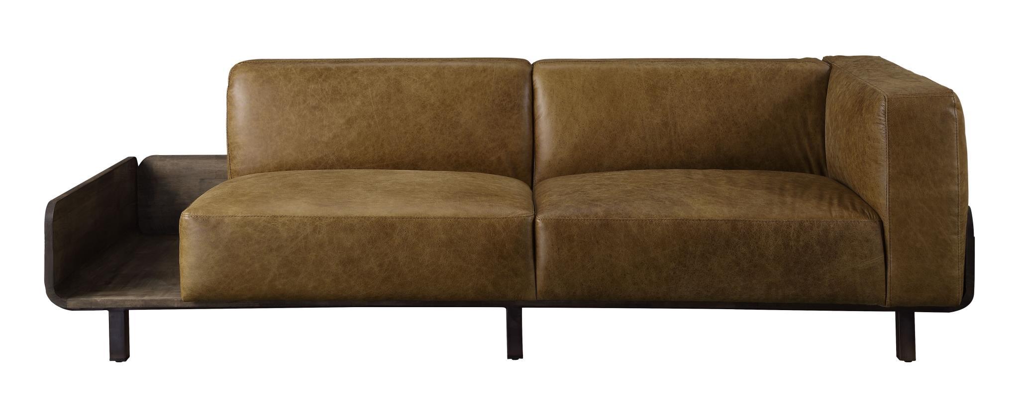 

    
Deluxe Chestnut Top Grain Leather & Rustic Oak Sofa Blanca 56500 ACME Industrial
