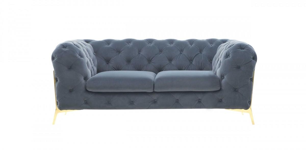 Contemporary, Modern Loveseat 78159 VGCA1346-DKGRY-A-L in Dark Grey Velour