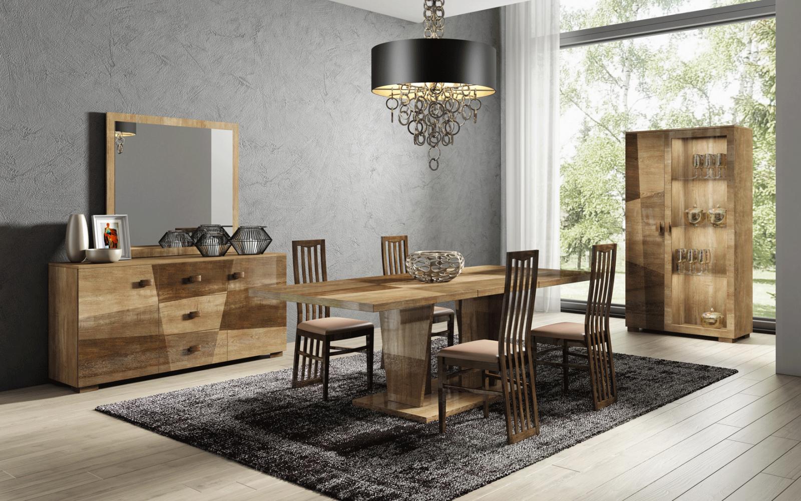 

    
Dining Room Set 10 PCS Brown Beige Modern Made in Italy ESF Picasso
