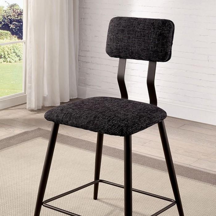 Modern Counter Height Chair CM3789BK-PC-2PK Dicarda CM3789BK-PC-2PK in Black Fabric