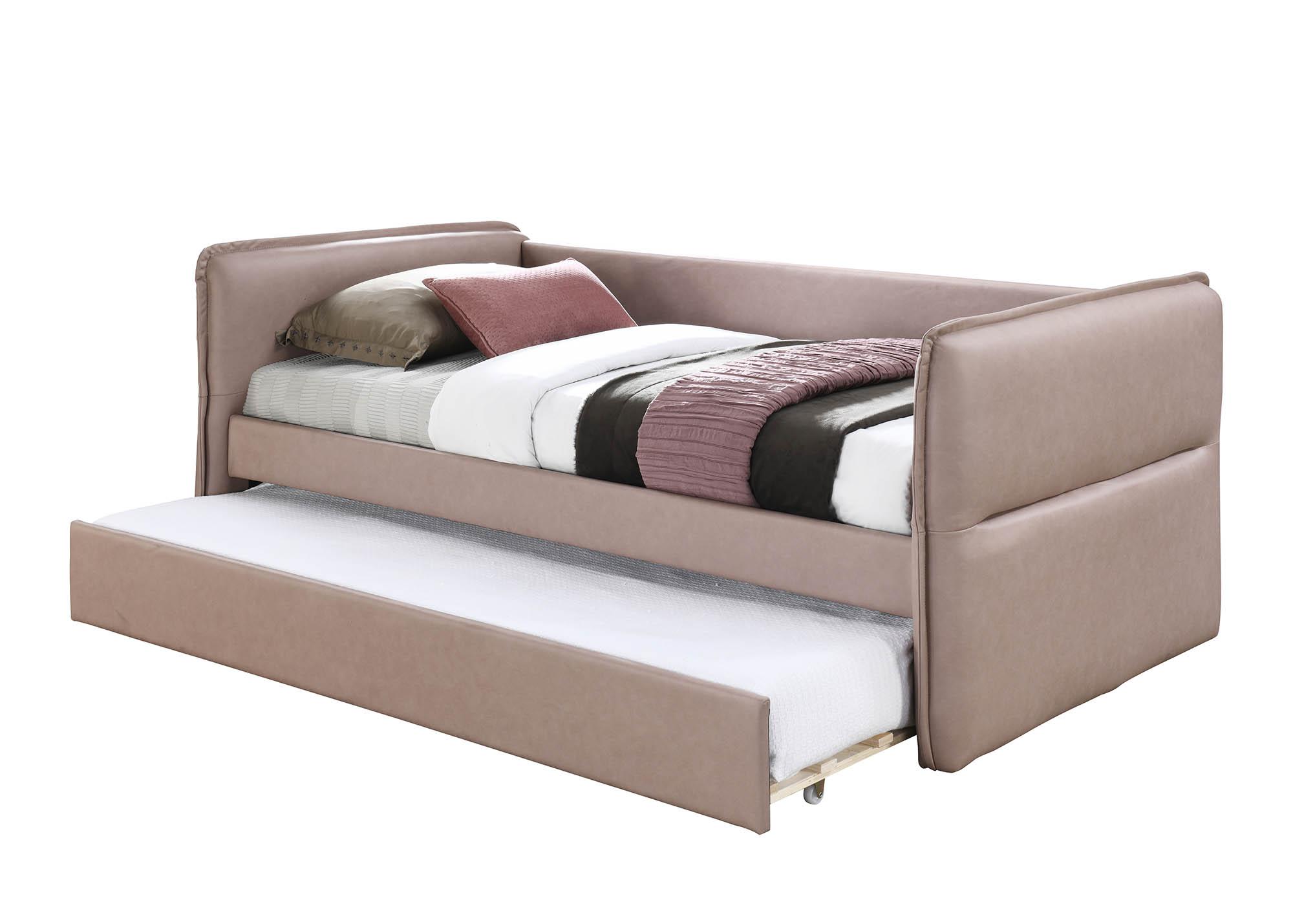 Modern, Transitional Trundle Bed TRINA 510-DR 510-DR in Rose Fabric
