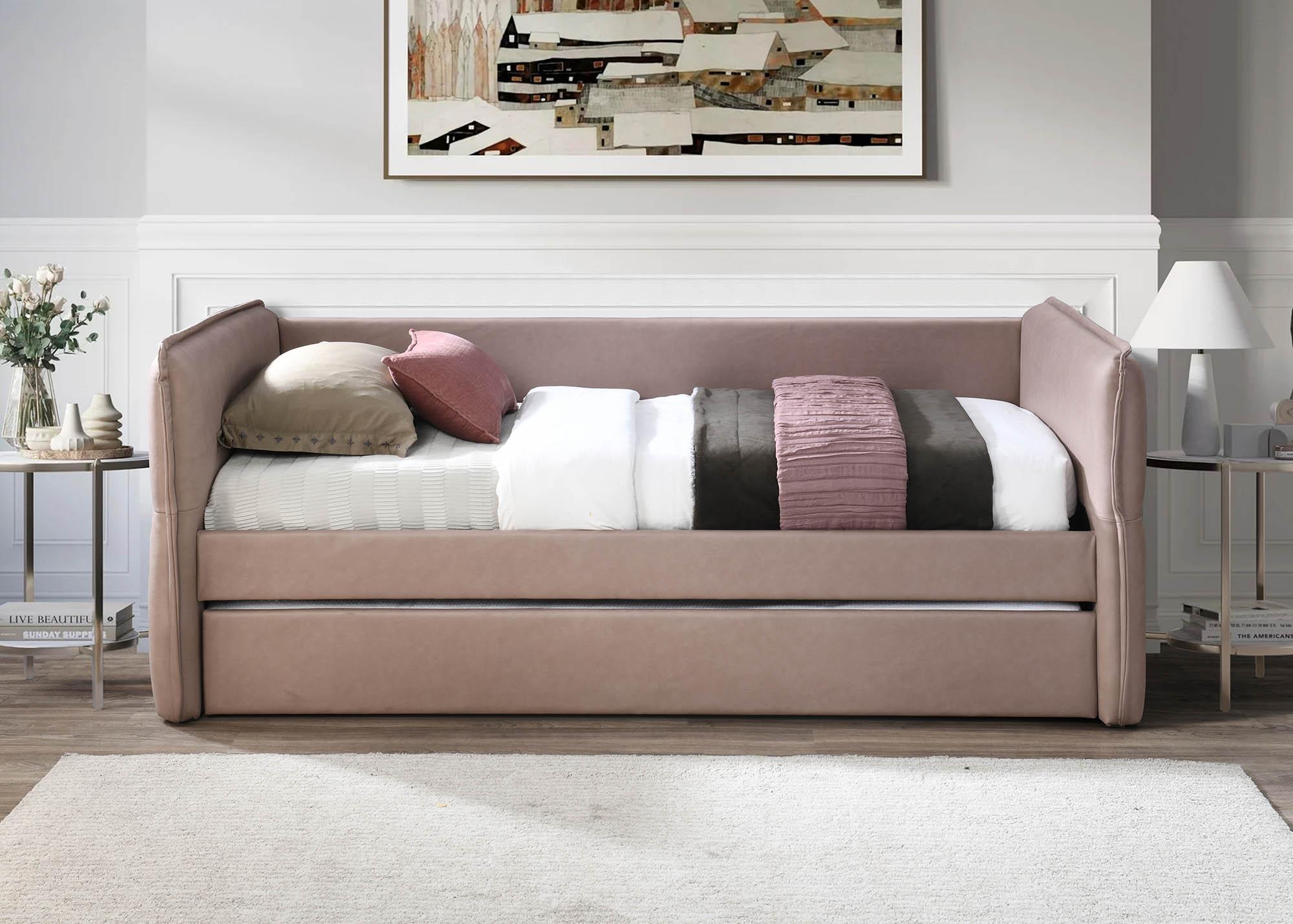 

    
Dusty Rose Twin Trundle Bed TRINA 510-DR Bernards Modern Contemporary

