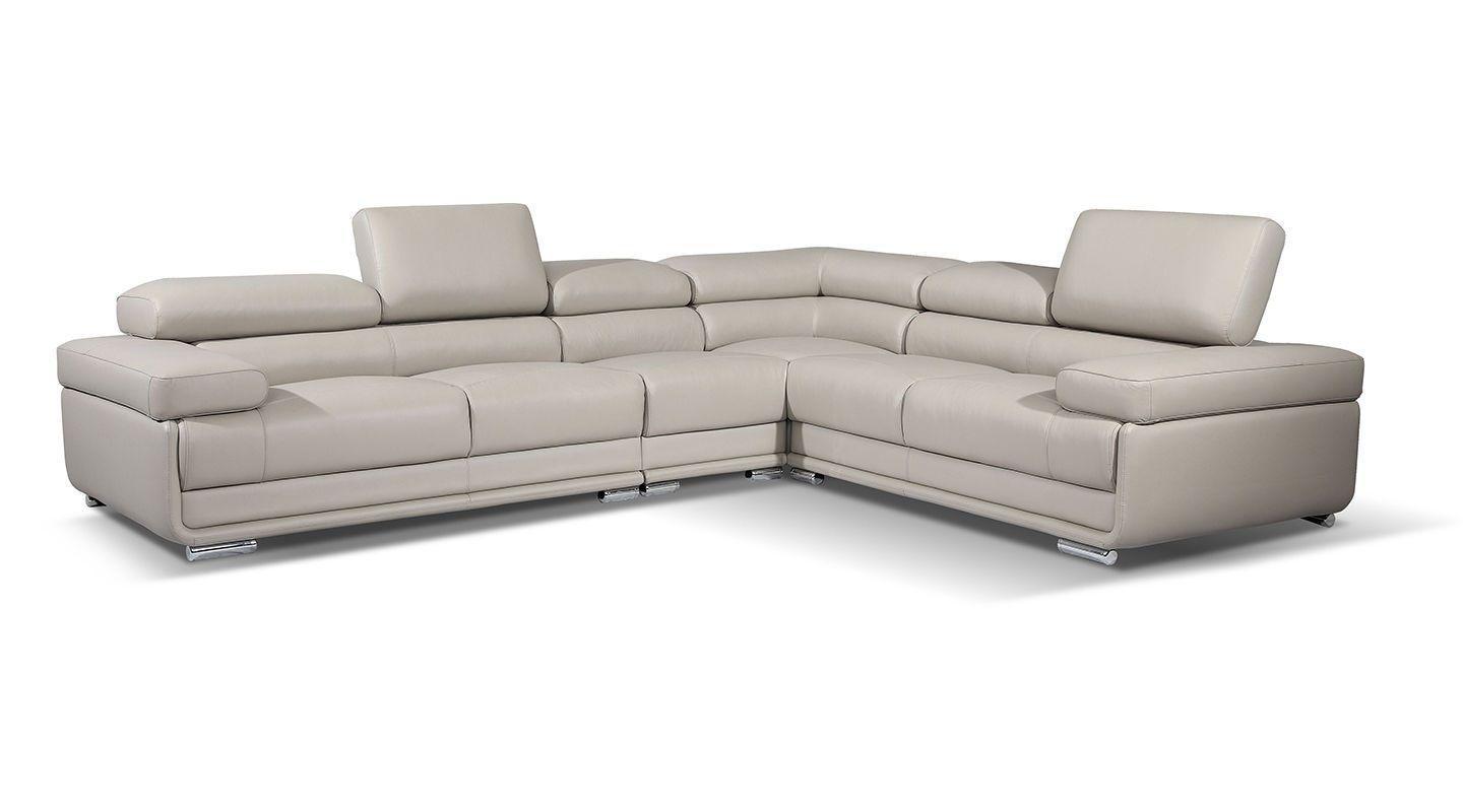 

    
2119SECTIONAL-LHC Light Grey Top Grain Leather Sectional Contemporary Modern Left ESF 2119

