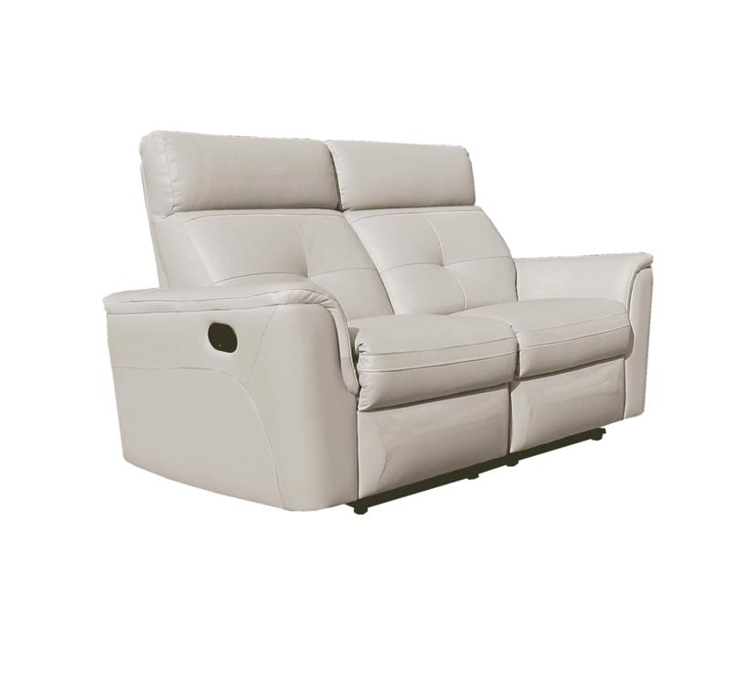Contemporary Reclining Loveseat 8501 85012W-Loveseat in White Italian Leather