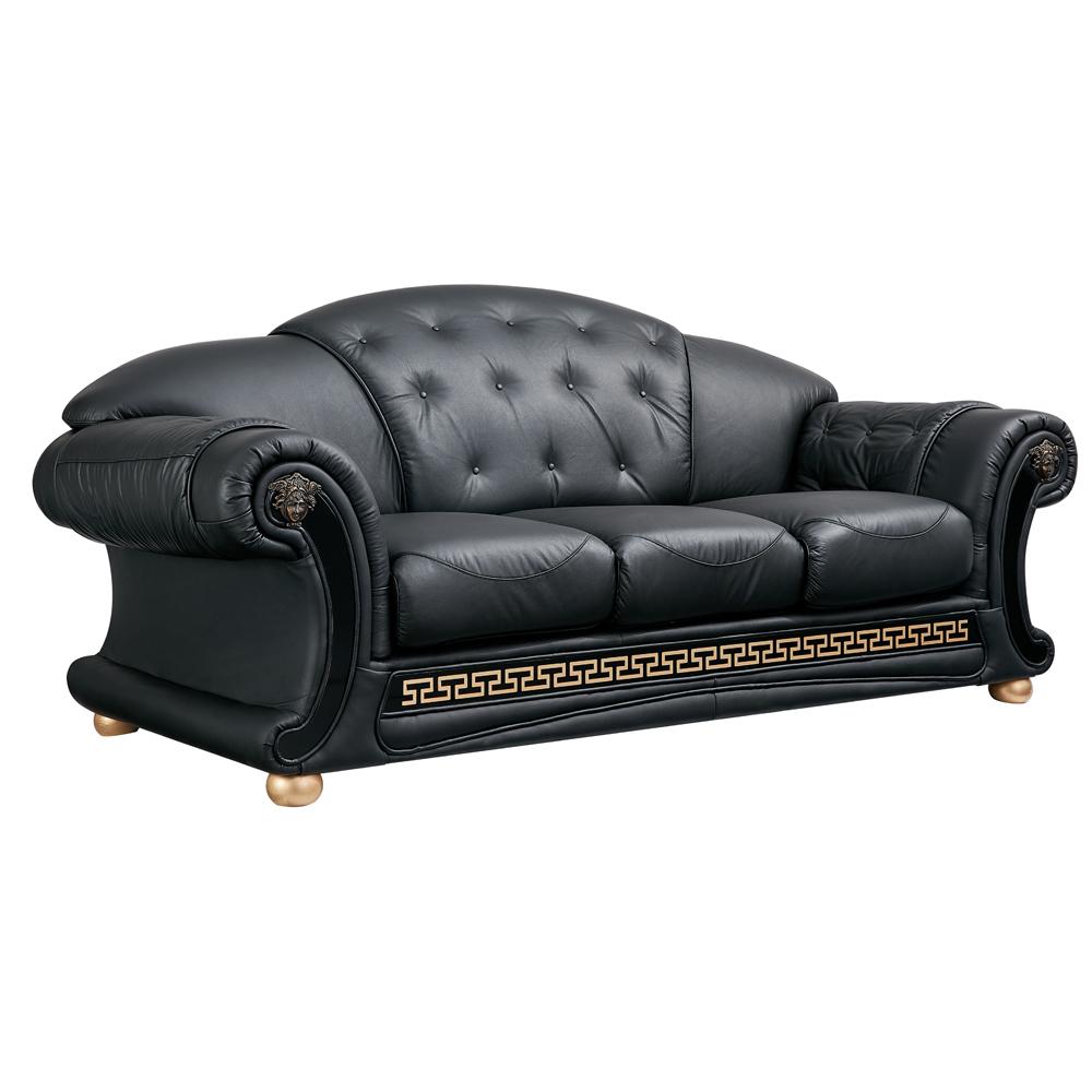 

                    
ESF Apolo Sofa Loveseat and Chair Set Black Top grain leather Purchase 
