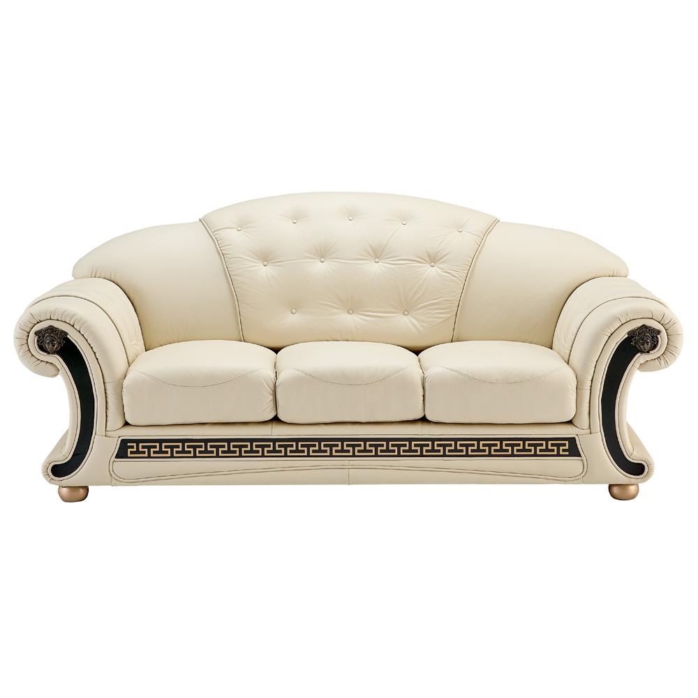 

    
Ivory Genuine Leather Sofa-Bed Traditional Made in Italy ESF Apolo  6445
