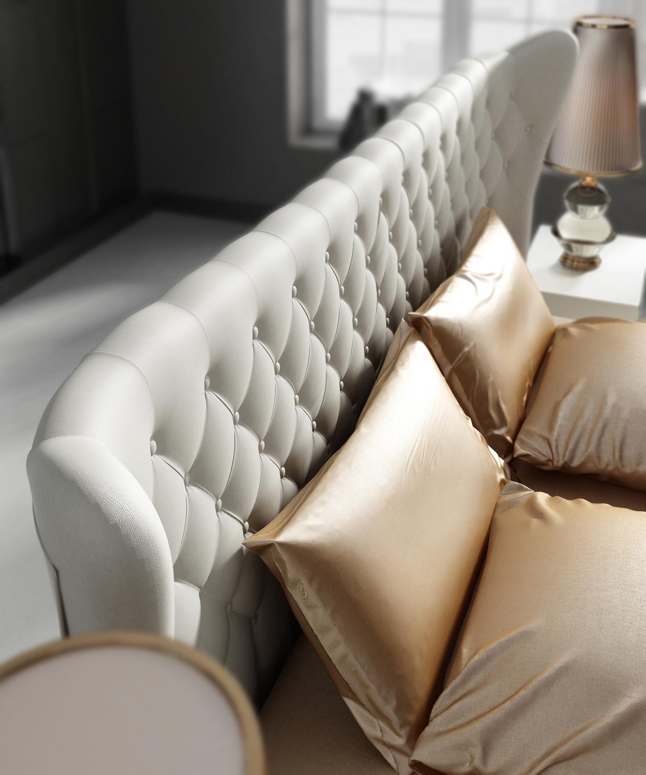 

    
White Eco-Leather King Bedroom Set 5Pcs Modern Made in Spain ESF Miami / Carmen
