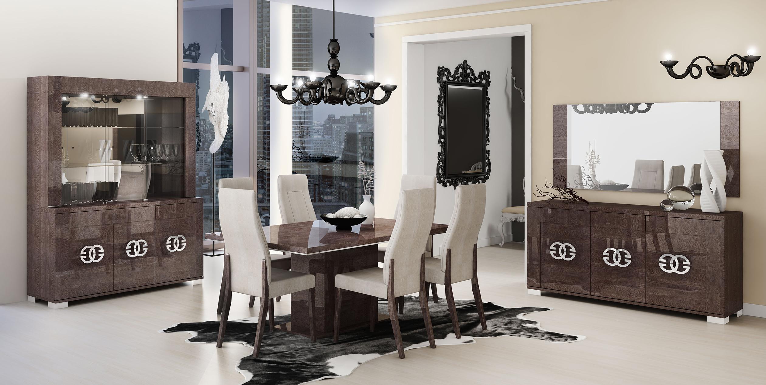 

    
PRESTIGETABLE-5PC High Gloss Wenge Dining Table Set 5Pcs Contemporary Made in Italy ESF Prestige
