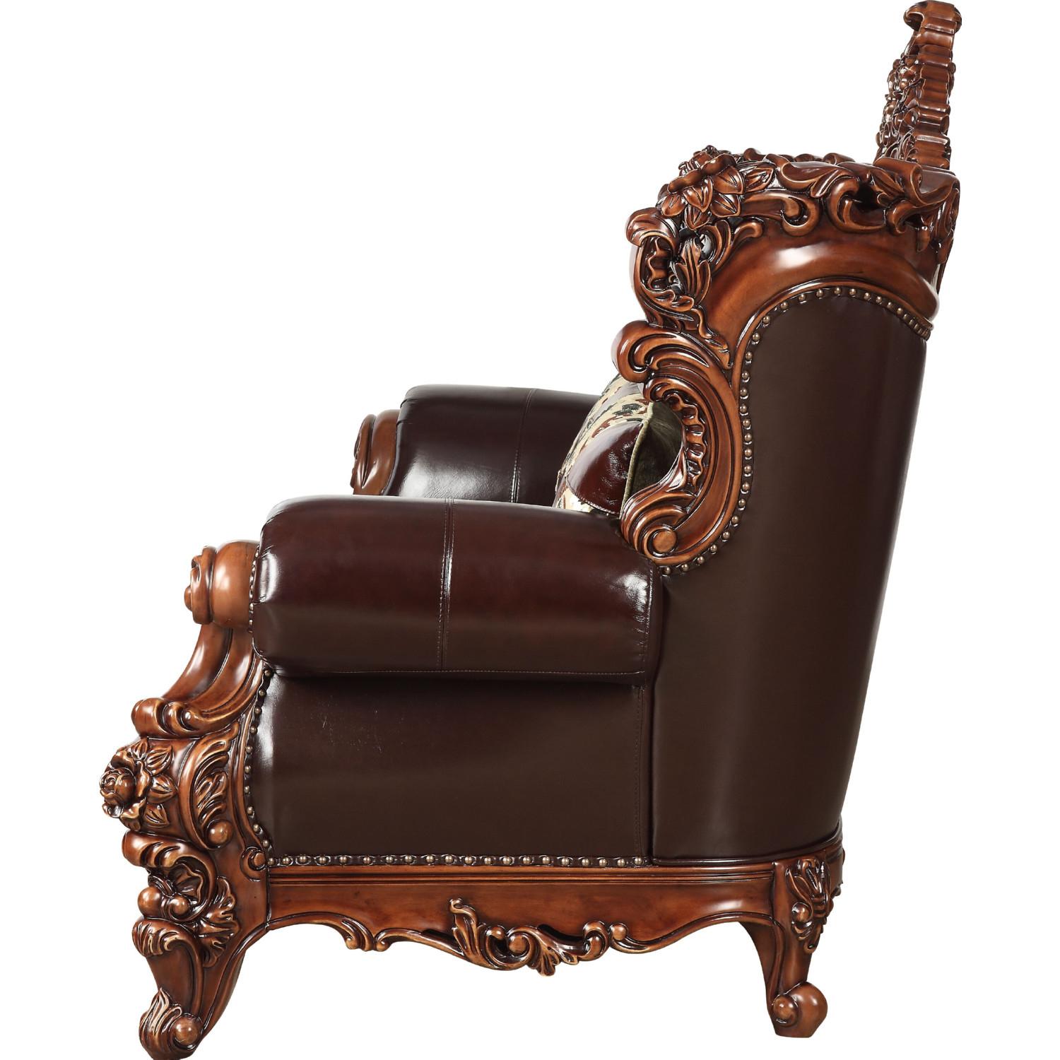 

        
Acme Furniture Forsythia 53072 Arm Chair Dark Walnut/Espresso Leather 0840412163944

