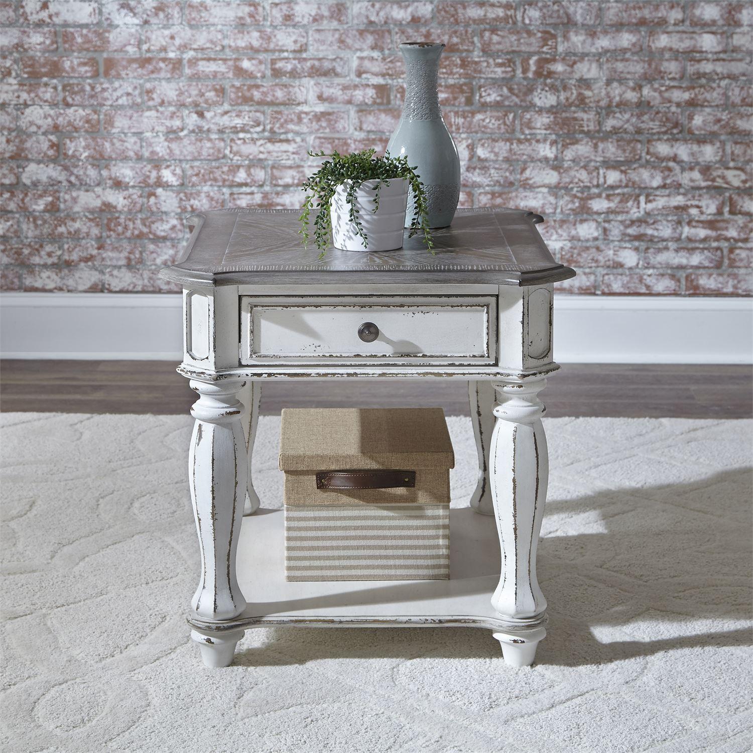 European Traditional End Table Magnolia Manor  (244-OT) End Table 244-OT1020 in White 