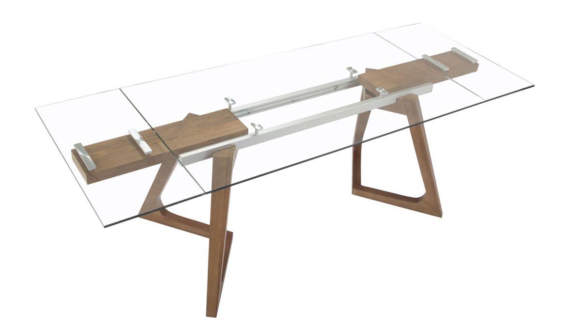 

    
Extendable Glass & Walnut Dining Table Modrest Ruth VIG Modern Contemporary
