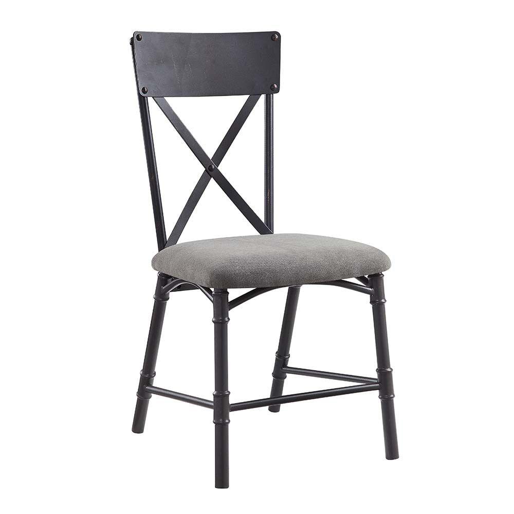 Modern, Farmhouse Side Chair Set Edina Side Chair Set 2PCS DN01058-2PCS DN01058-2PCS in Gray, Black Fabric