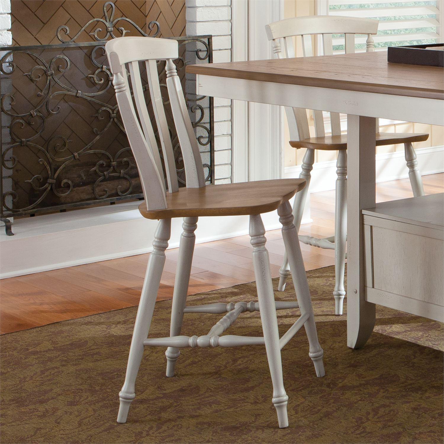 

    
Farmhouse White Wood Counter Chair 841-B150024 Liberty Furniture

