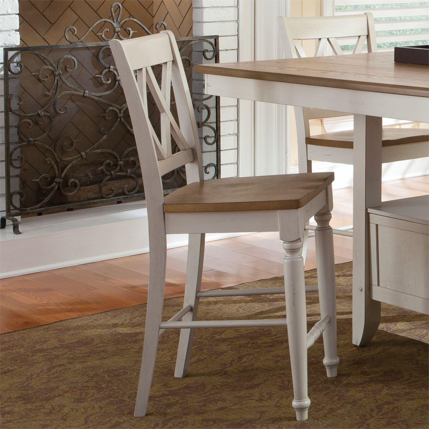 

    
Farmhouse White Wood Counter Chair 841-B300024 Liberty Furniture
