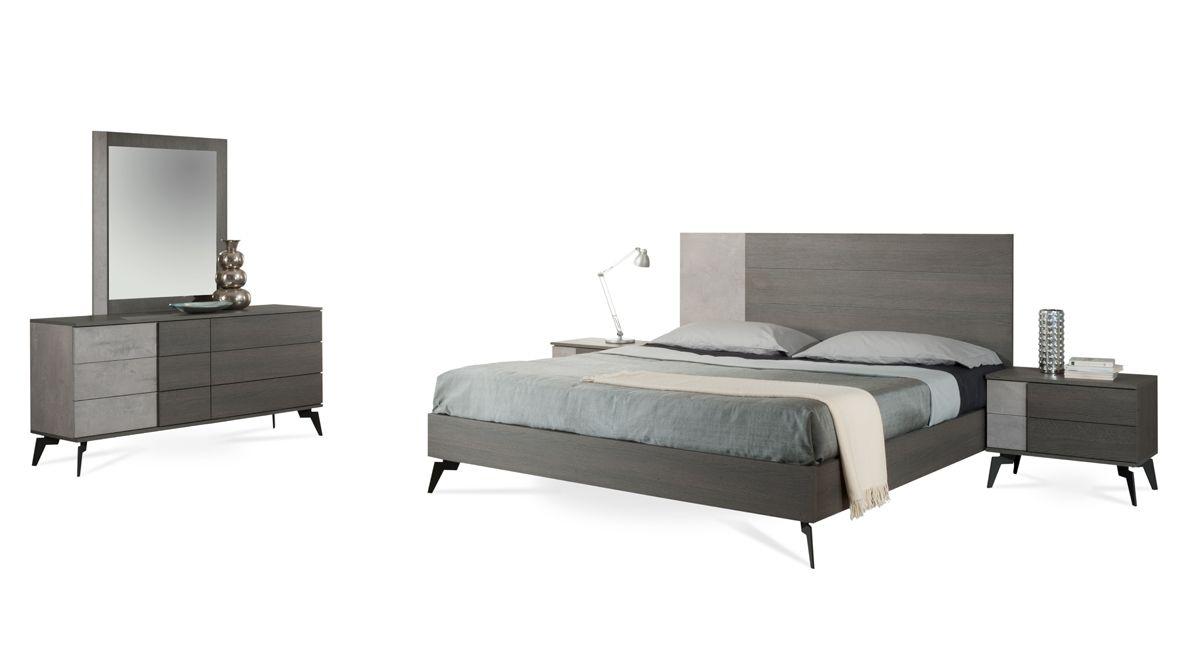 Contemporary, Modern Panel Bedroom Set Palermo VGACPALERMO-BED-K-5pcs in Gray 