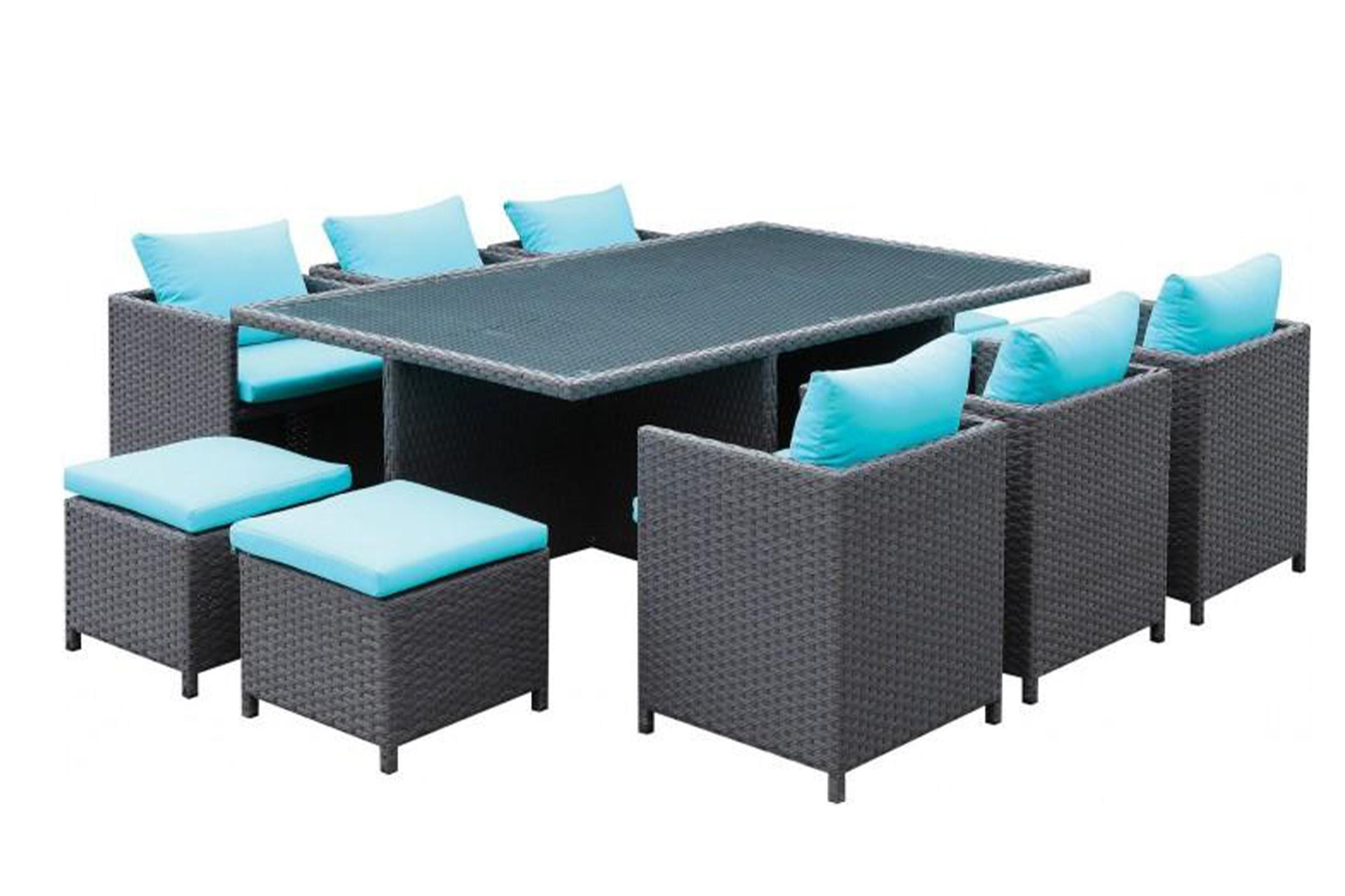 

    
Brown & Turquoise Outdoor Dining Set 11 ASHANTI CM-OT2127  Furniture of America
