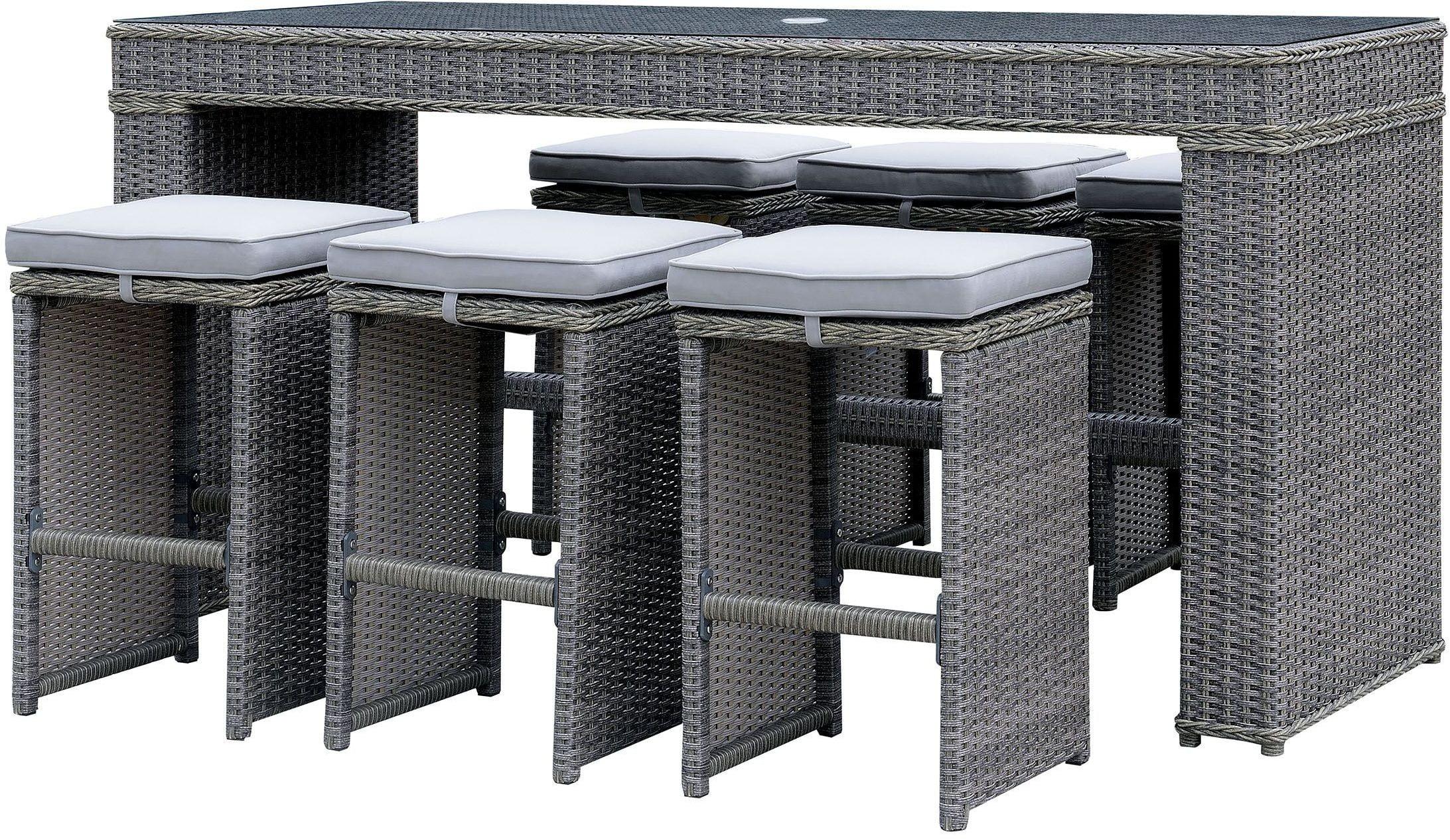 

    
Outdoor Gray Wicker Bar Stool Set 6 ISMAY CM-OT1847-BC-6PK Furniture of America
