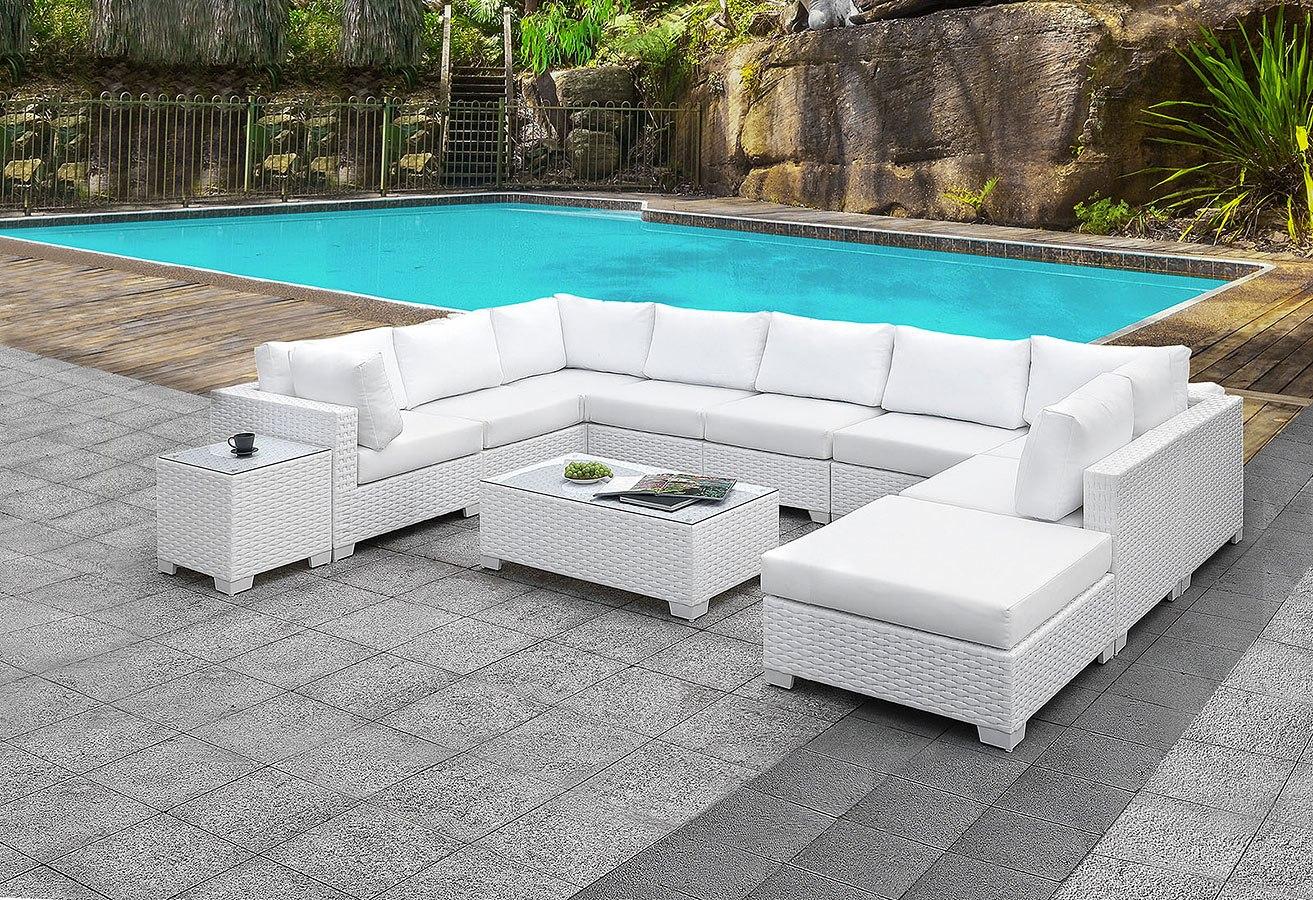 

    
Contemporary White Faux Wicker Outdoor Sectional Set 2pcs Furniture of America CM-OS2128WH-SET2 Somani
