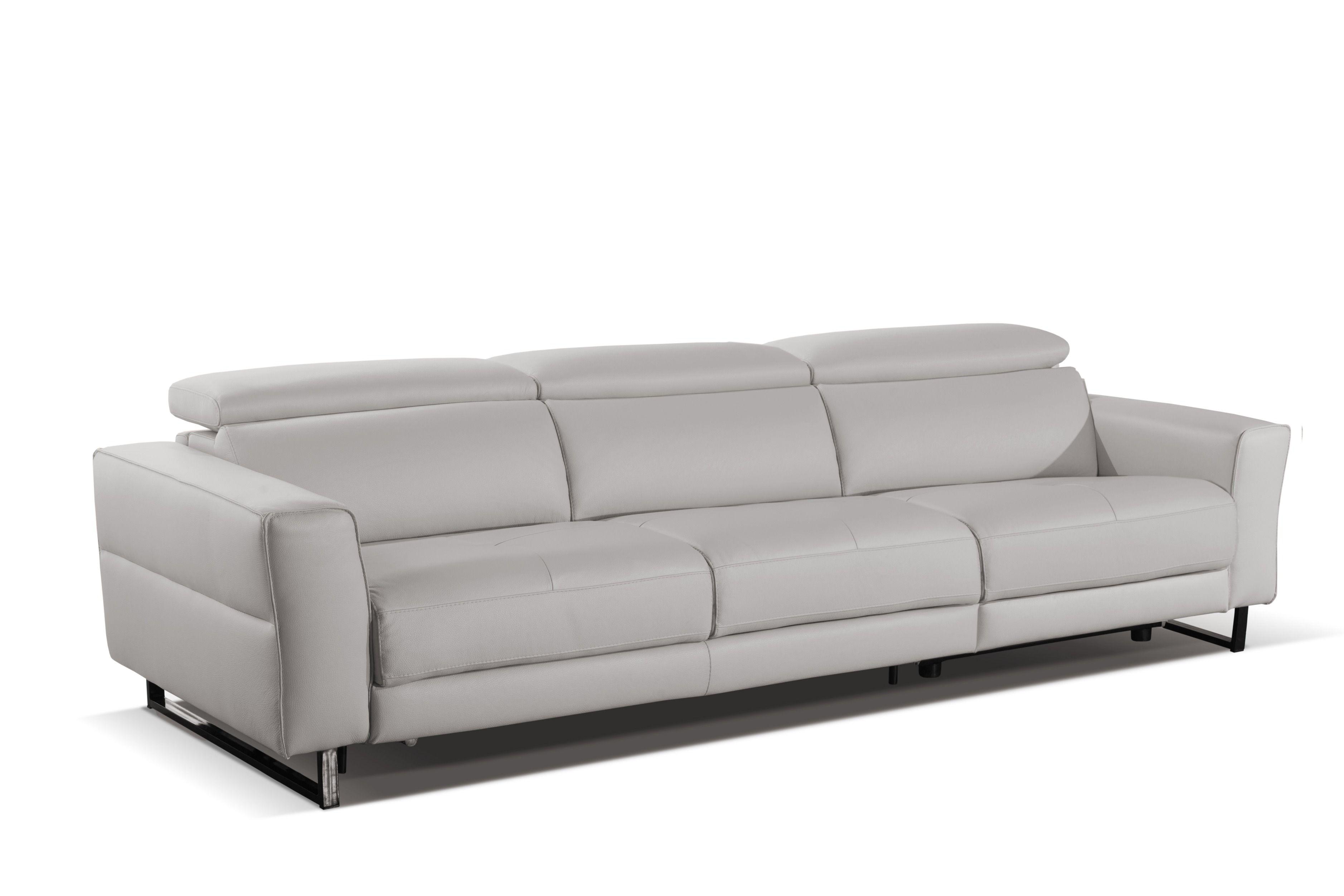 

    
Genuine Italian Leather Grey/White Sofa Bed w/Recliner Accenti Italia Snooker
