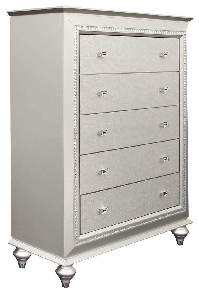 Contemporary, Modern Bachelor Chest Kaitlyn Kaitlyn-27236 in Champagne Fabric