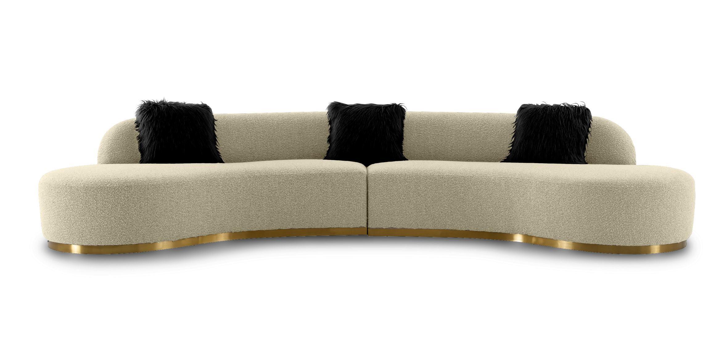 

    
Glam Beige Fabric Sectional Sofa Divani Casa Frontier Modern Contemporary
