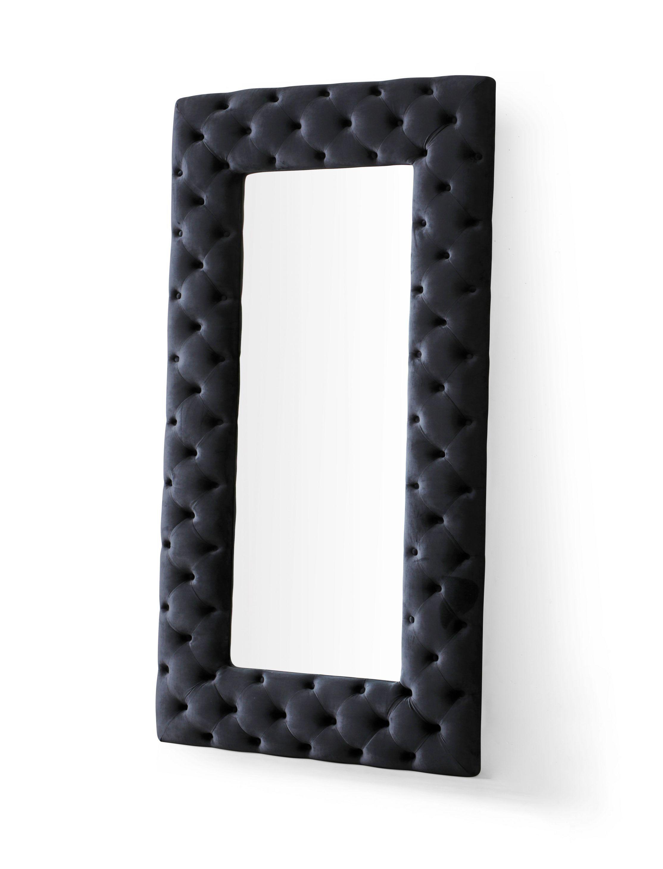 

    
Transitional Black Velvet Leather Rectangular Floor Mirror by VIG Modrest Legend
