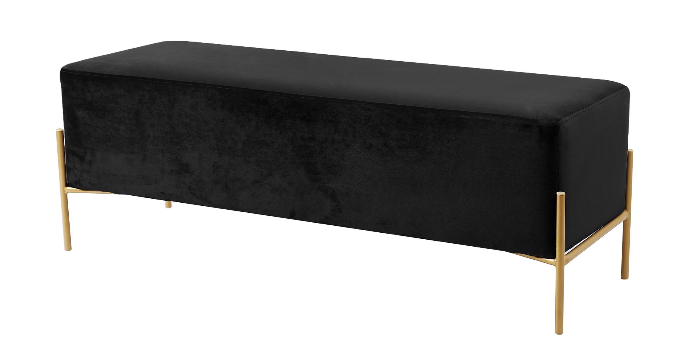 

    
Glam Black Velvet & Stainless Steel Bench ISLA 143Black Meridian Contemporary
