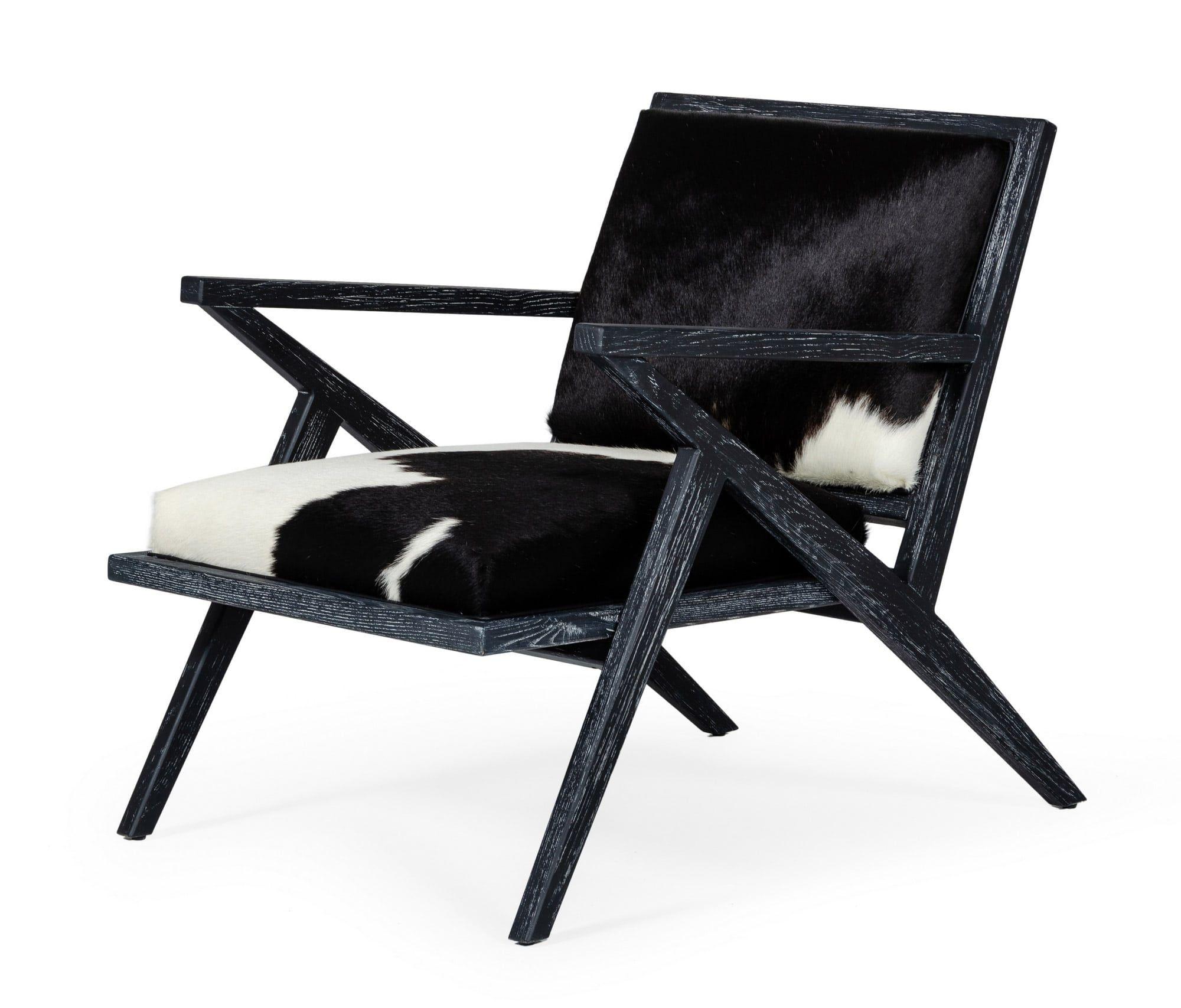 

    
GLAM Black & White Cowhide Accent Chair Modrest Hallam Modern MADE IN ITALY
