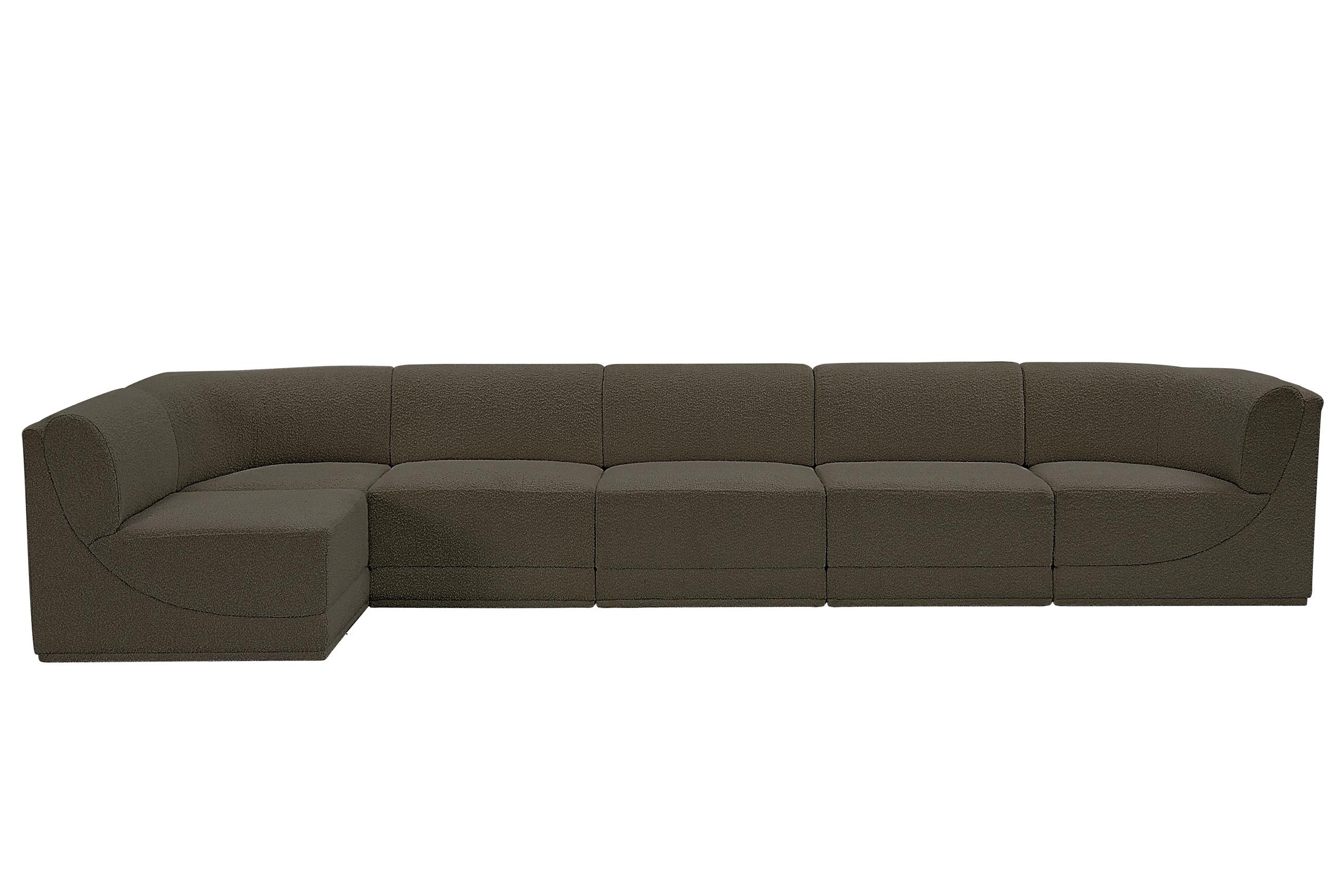 

        
Meridian Furniture Ollie 118Brown-Sec6A Modular Sectional Brown Boucle 094308305745
