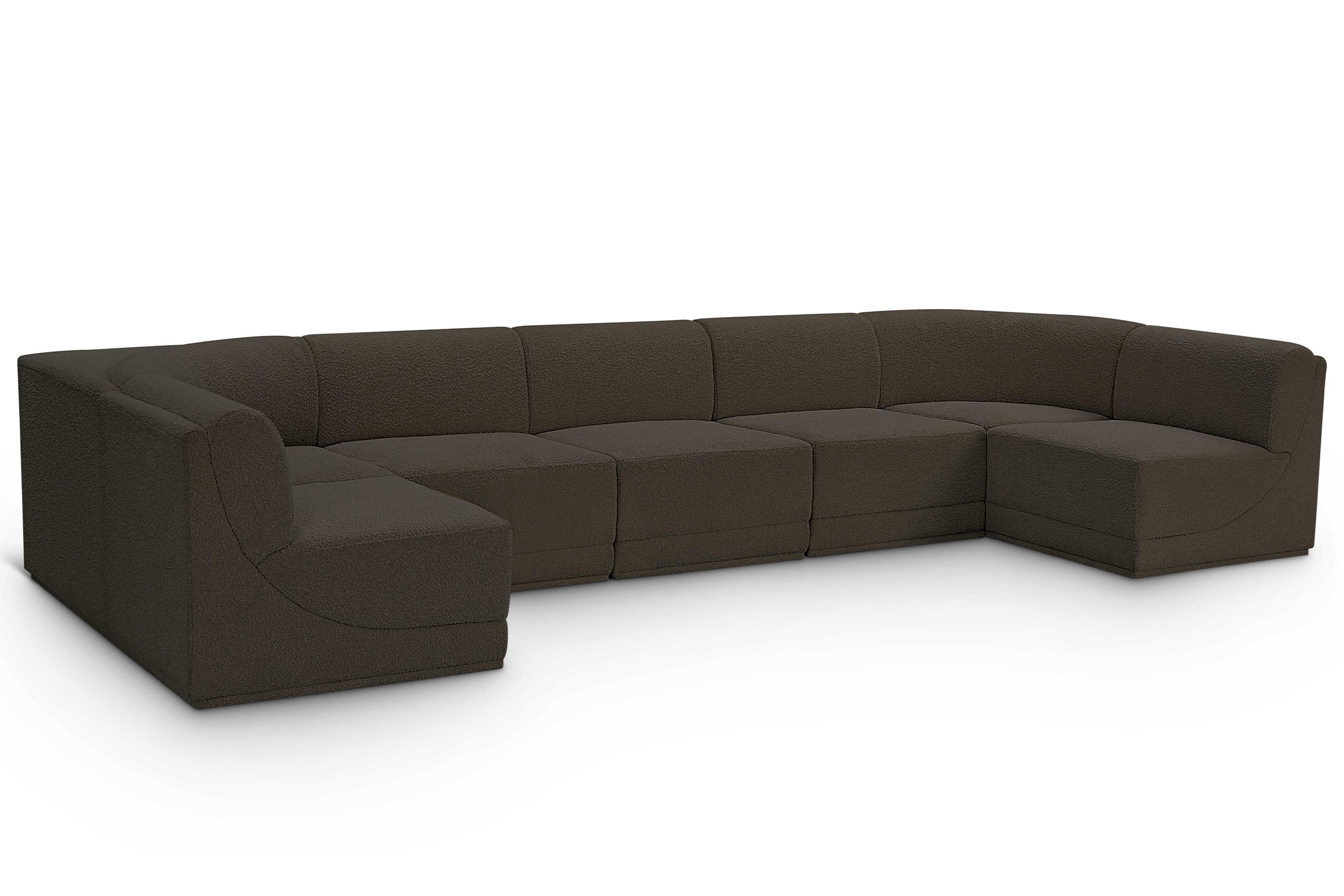Contemporary, Modern Modular Sectional Ollie 118Brown-Sec7A 118Brown-Sec7A in Brown 