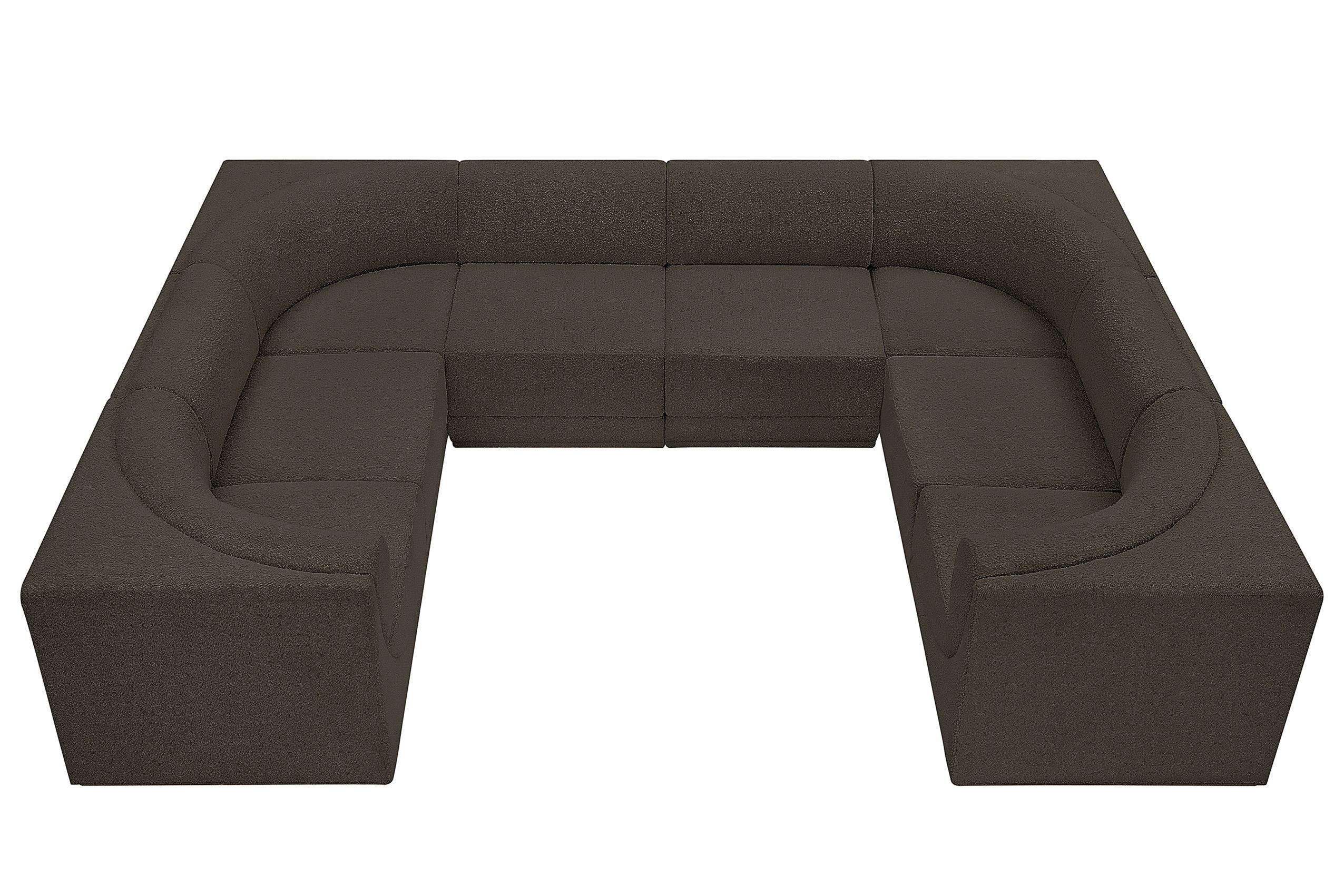 Contemporary, Modern Modular Sectional Ollie 118Brown-Sec8A 118Brown-Sec8A in Brown 
