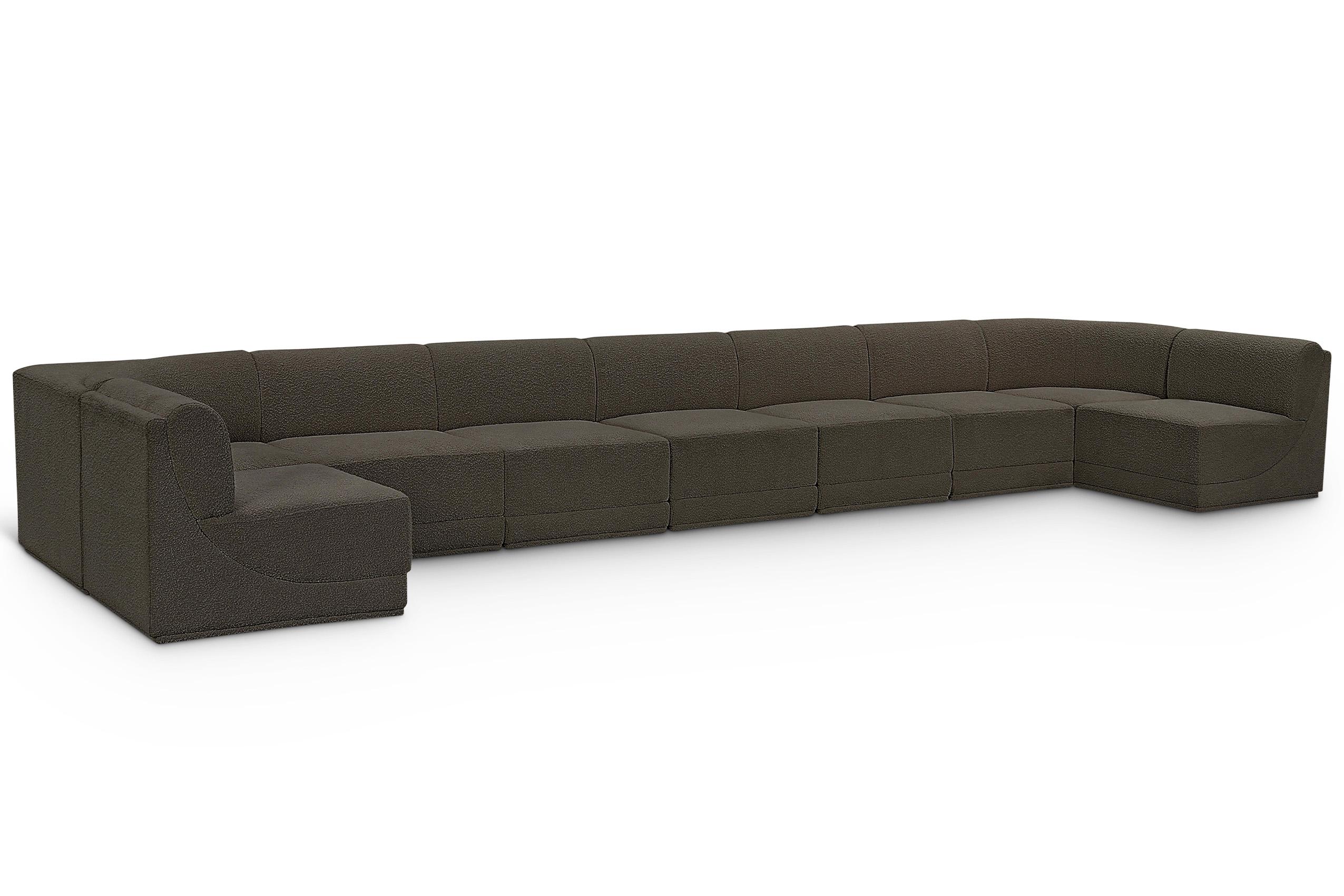 Contemporary, Modern Modular Sectional Ollie 118Brown-Sec9A 118Brown-Sec9A in Brown 