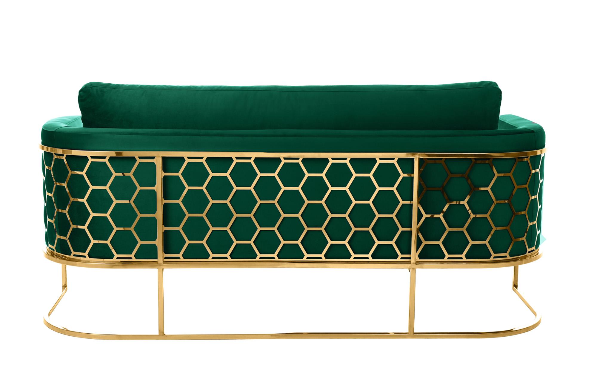 

    
Glam Gold & Green Velvet Sofa CASA 692Green-S Meridian Contemporary Modern
