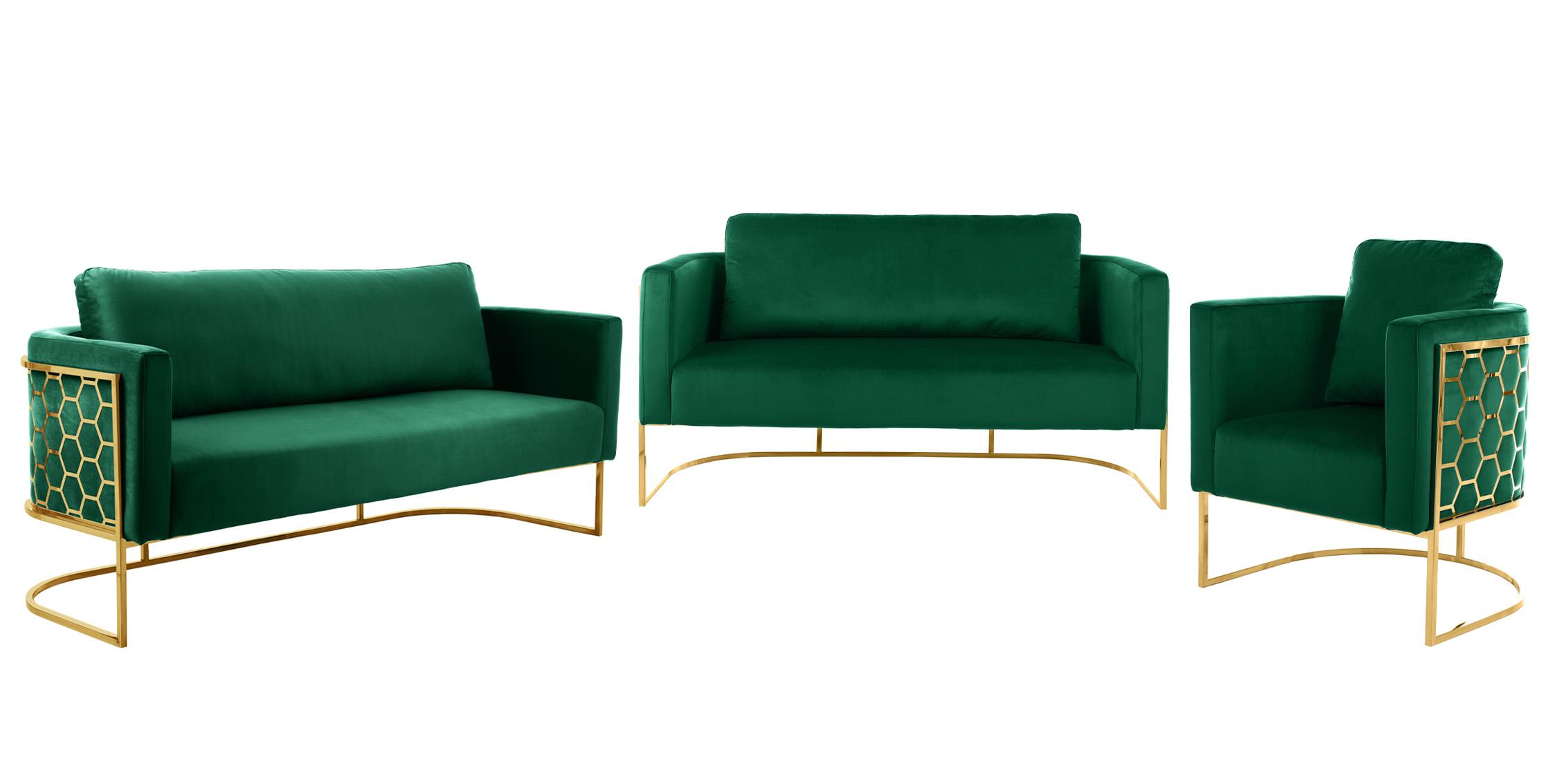 

        
094308254784Glam Gold & Green Velvet Sofa CASA 692Green-S Meridian Contemporary Modern
