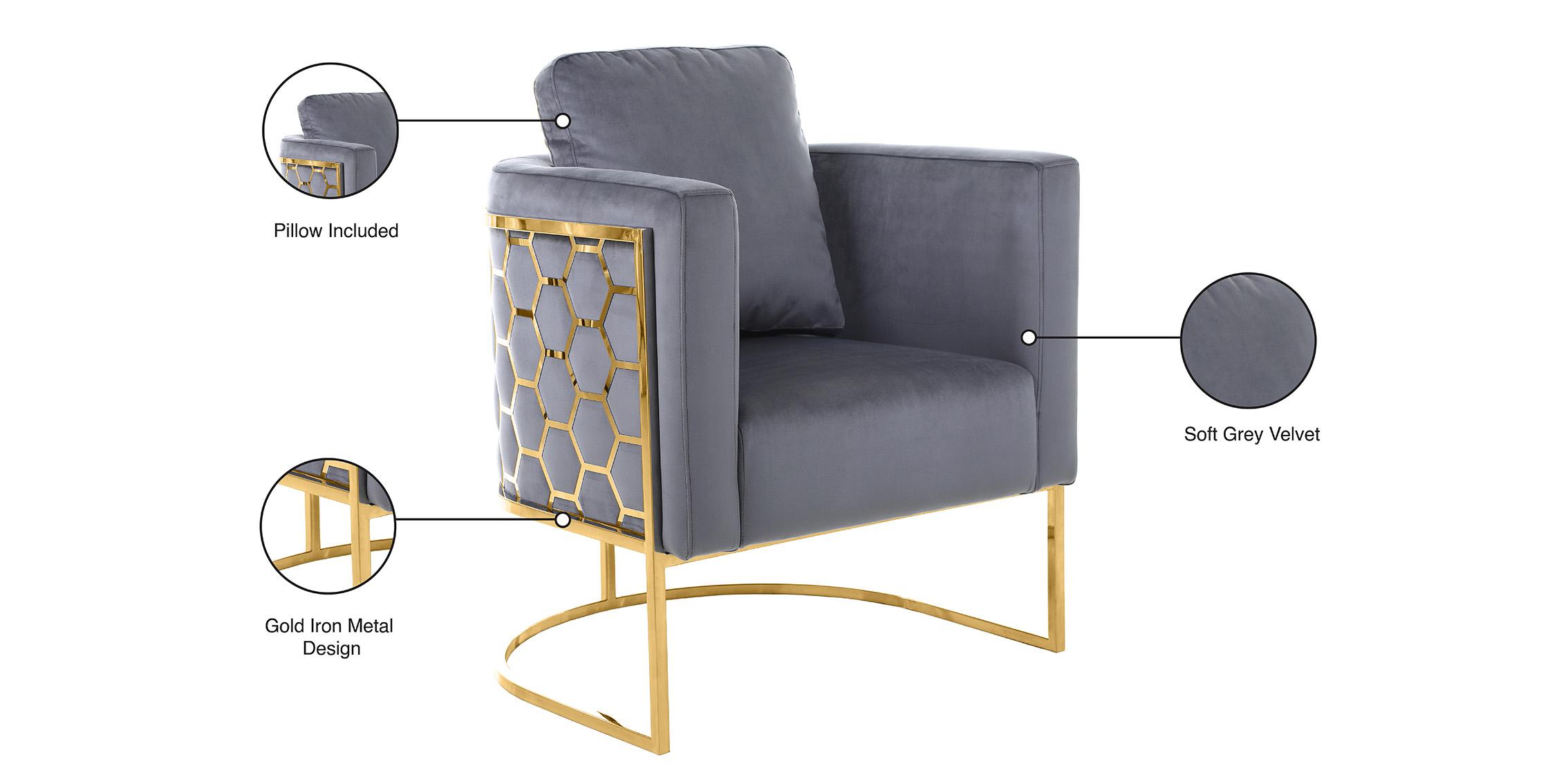 

    
692Grey-C Glam Gold & Grey Velvet Chair CASA 692Grey-C Meridian Contemporary Modern
