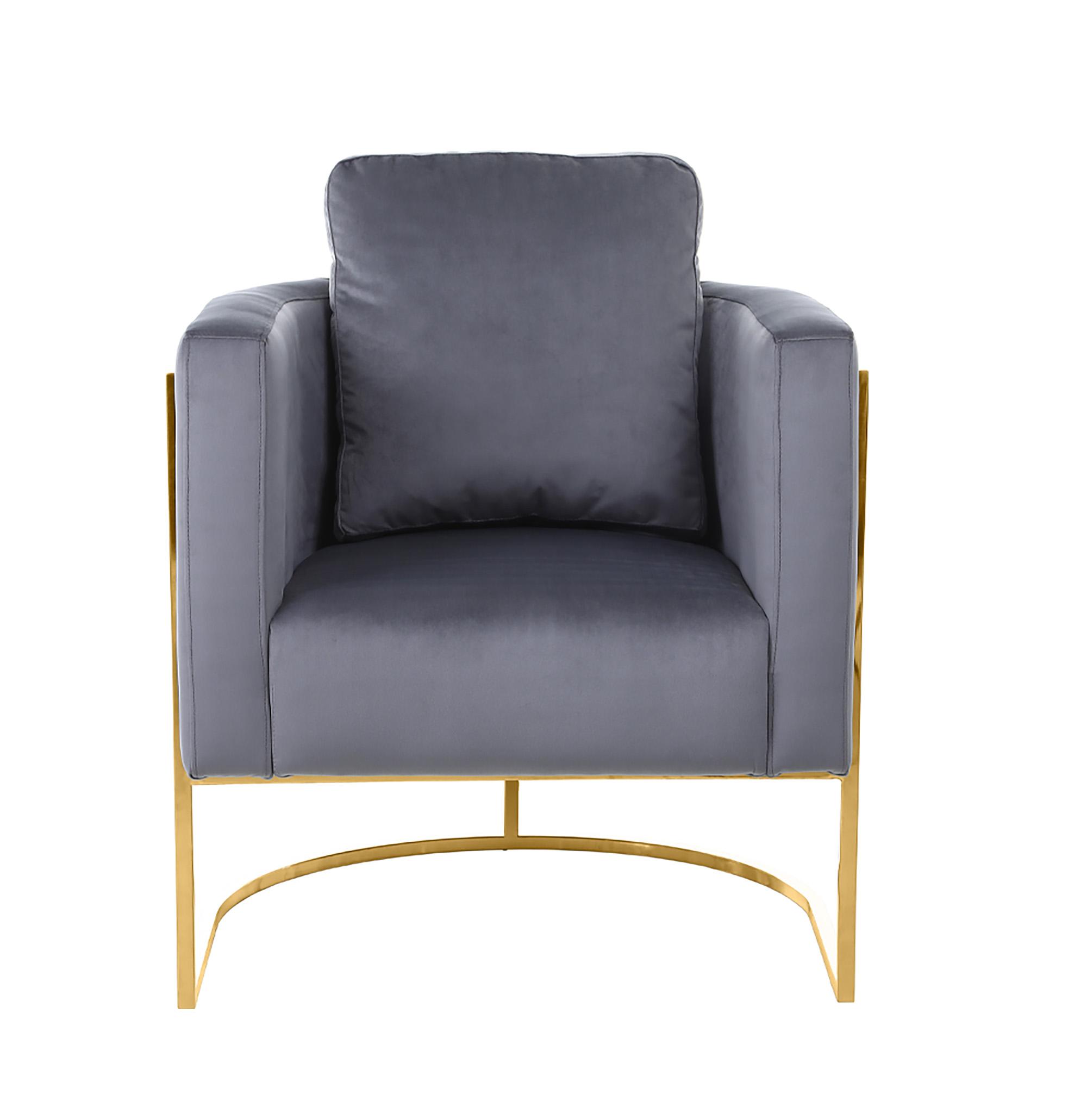 

    
 Photo  Glam Gold & Grey Velvet Sofa Set 3Pcs CASA 692Grey-S Meridian Contemporary
