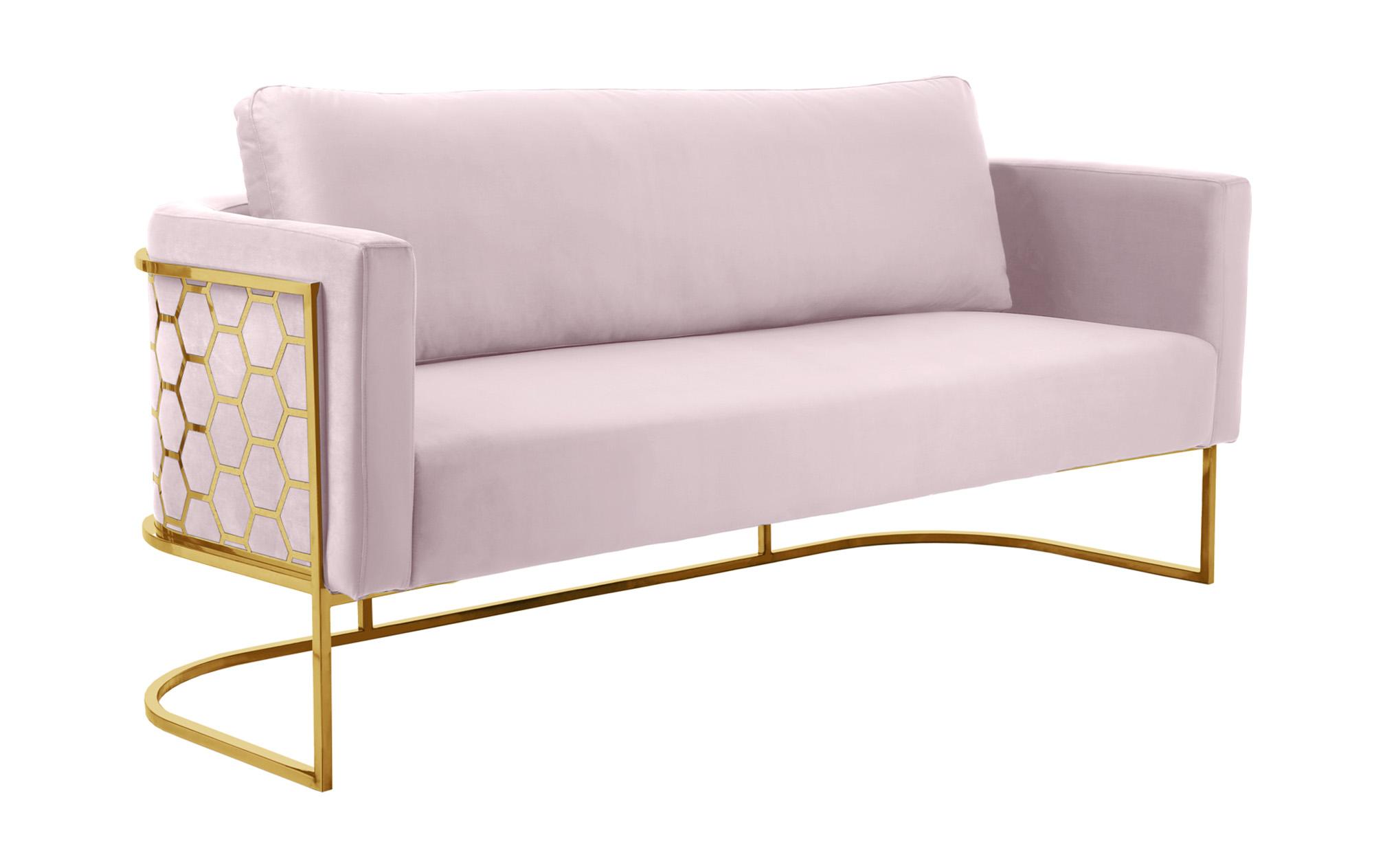 

    
Glam Gold & Pink Velvet Sofa Set 2Pcs CASA 692Pink-S Meridian Contemporary Modern
