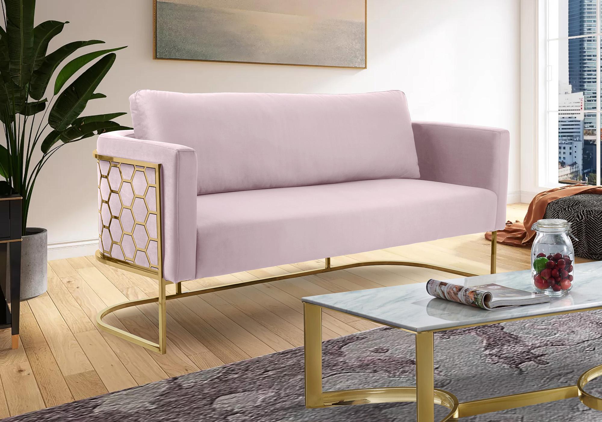 

    
 Order  Glam Gold & Pink Velvet Sofa Set 2Pcs CASA 692Pink-S Meridian Contemporary Modern
