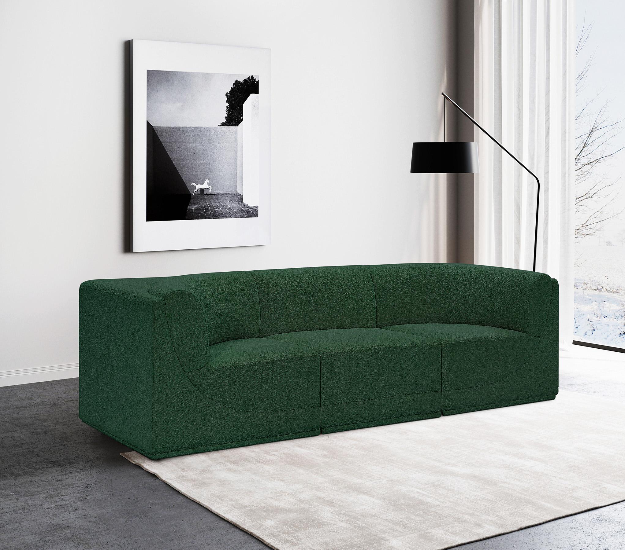 

    
Glam Green Boucle Modular Sofa Ollie 118Green-S98 Meridian Contemporary Modern
