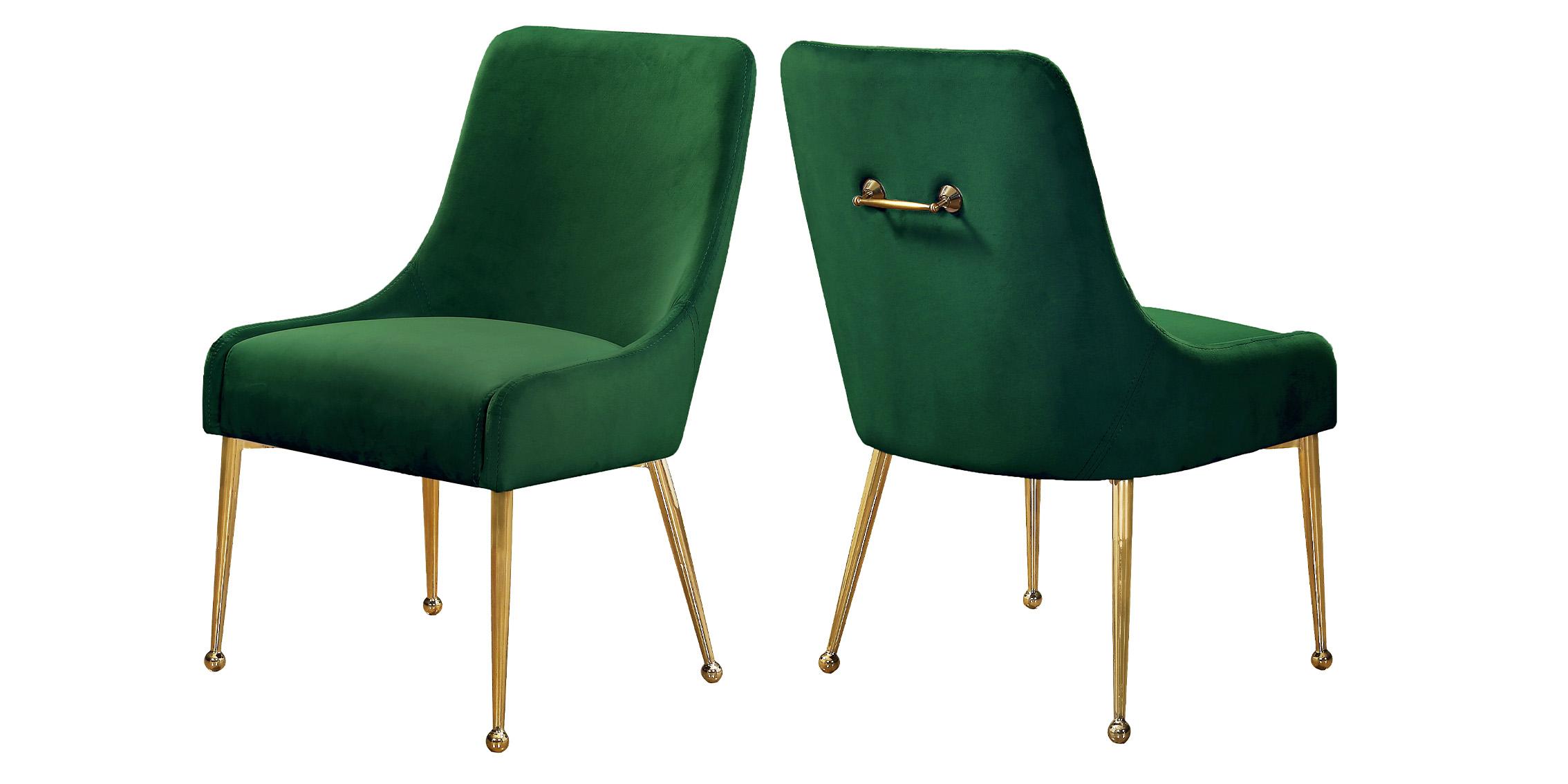 

    
Glam Green Velvet Dining Chair Set 2Pcs OWEN 744Green Meridian Contemporary
