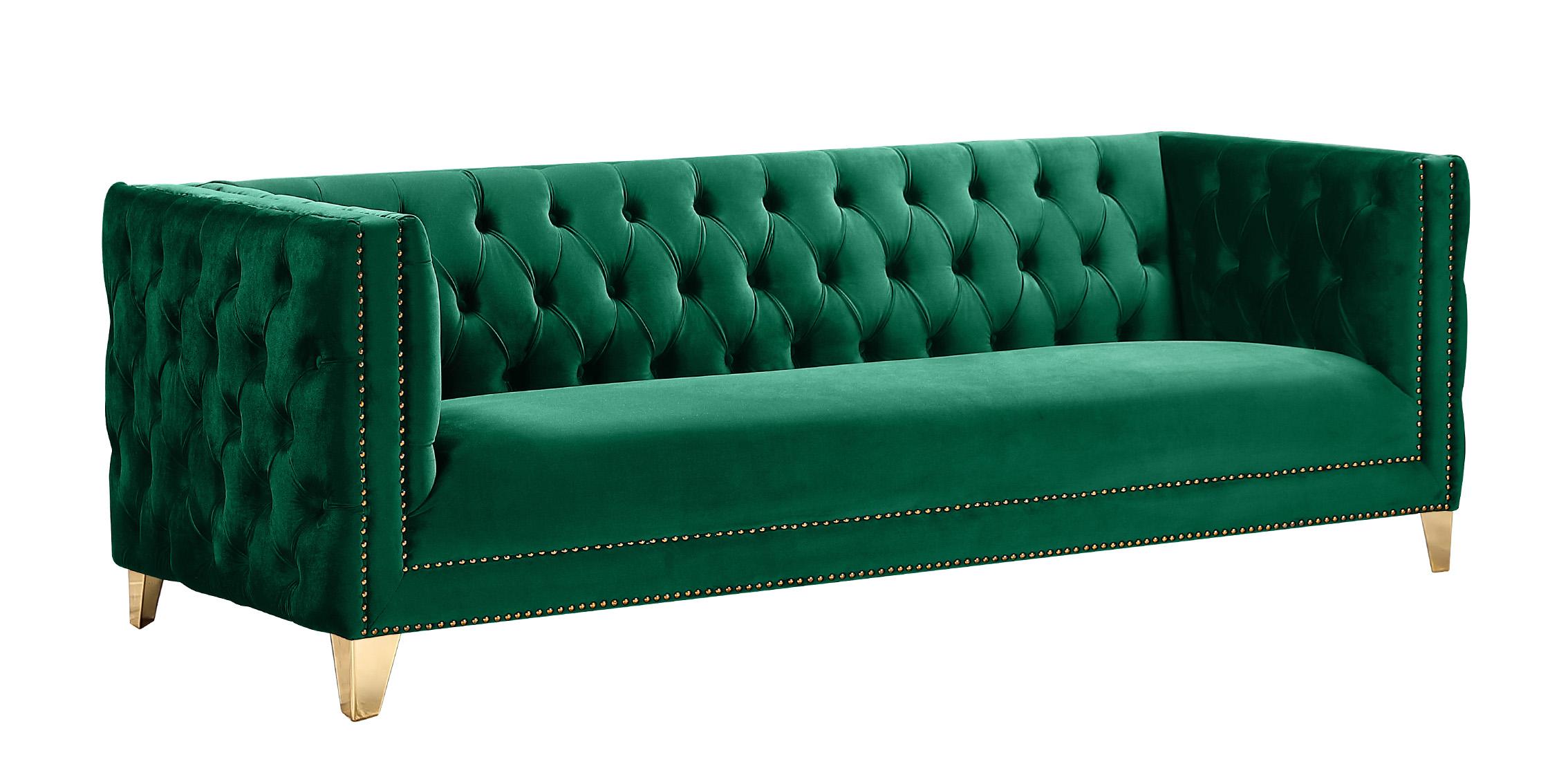 Contemporary, Modern Sofa MICHELLE 652Green-S 652Green-S in Green Velvet