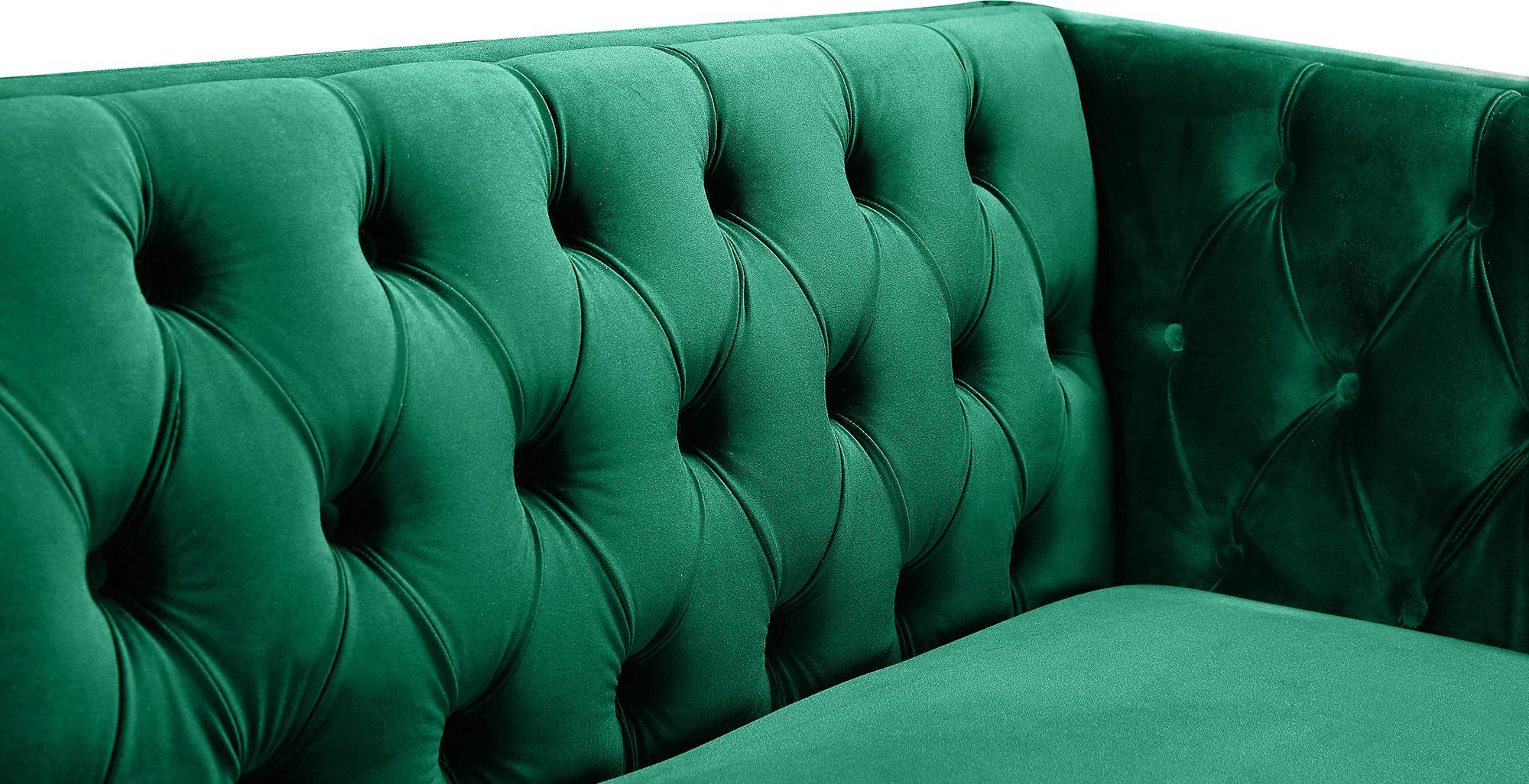 

    
652Green-S-Set-2 Glam Green Velvet Sofa Set 2Pcs MICHELLE 652Green Meridian Contemporary Modern

