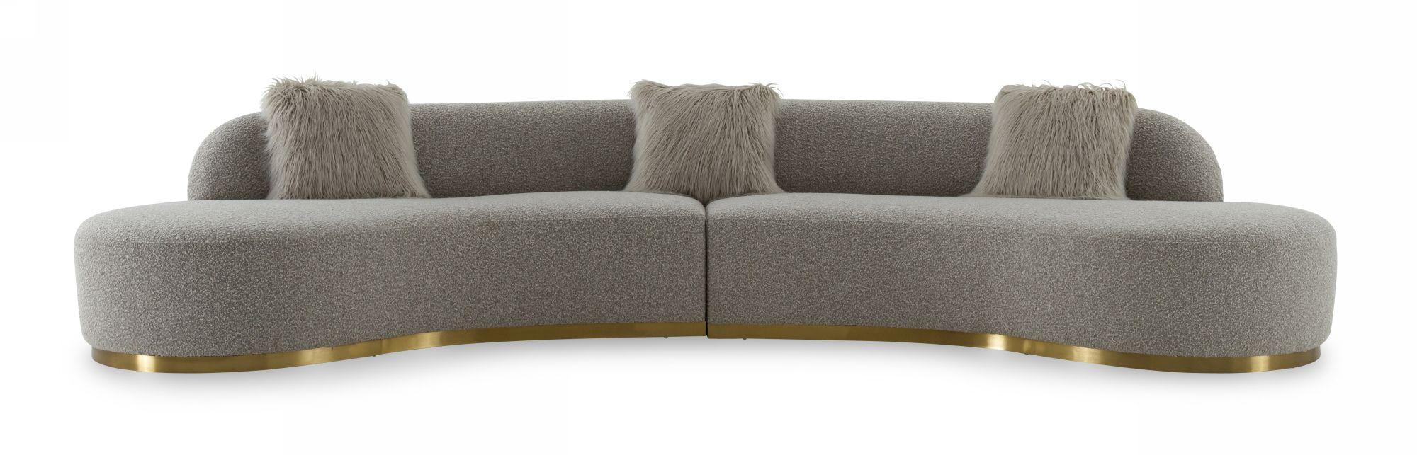 

    
Glam Grey Fabric Sectional Sofa Divani Casa Frontier Modern Contemporary
