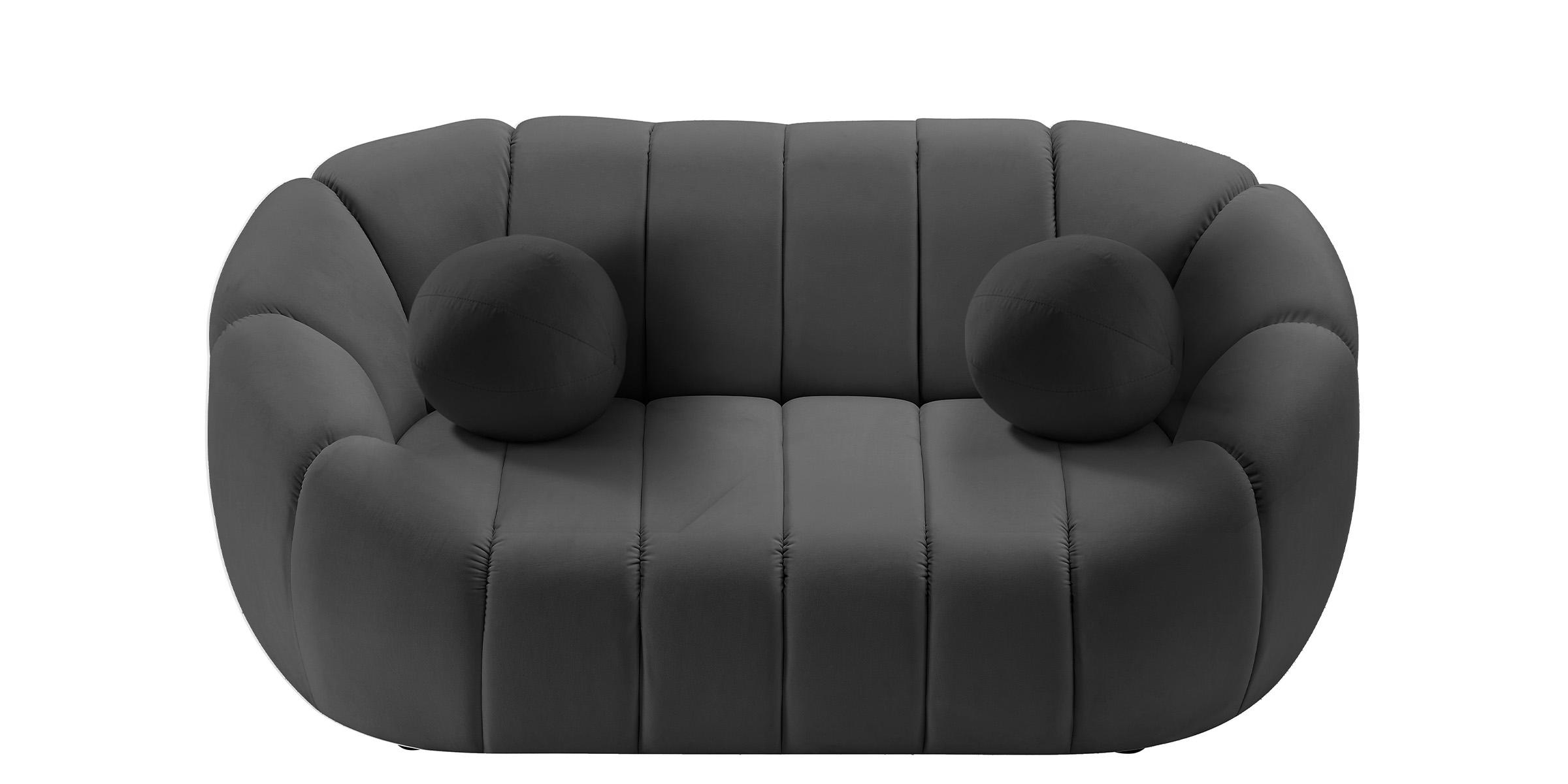 

    
 Shop  Glam GREY Velvet Channel Tufted Sofa Set 2Pcs ELIJAH 613Grey-S Meridian Modern
