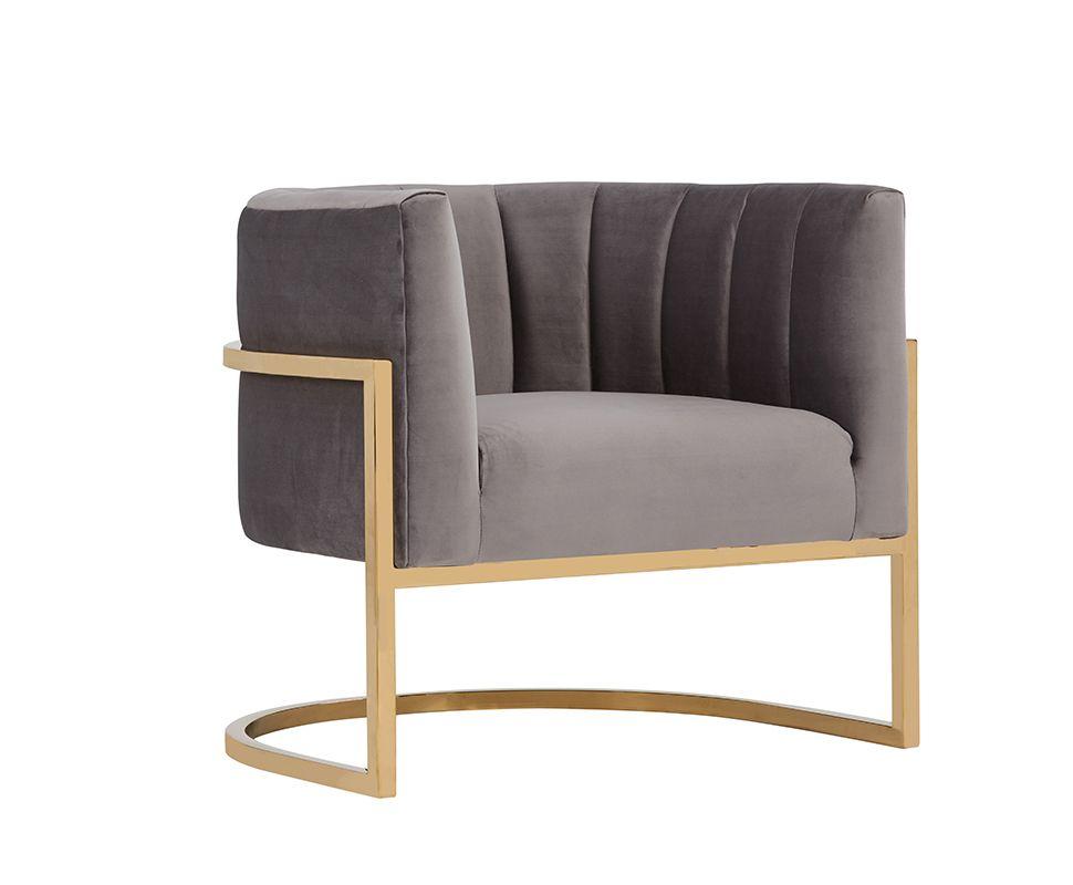 

    
Glam Grey Velvet & Gold Accent Chair Set 2Pcs Modrest Landau VIG Modern
