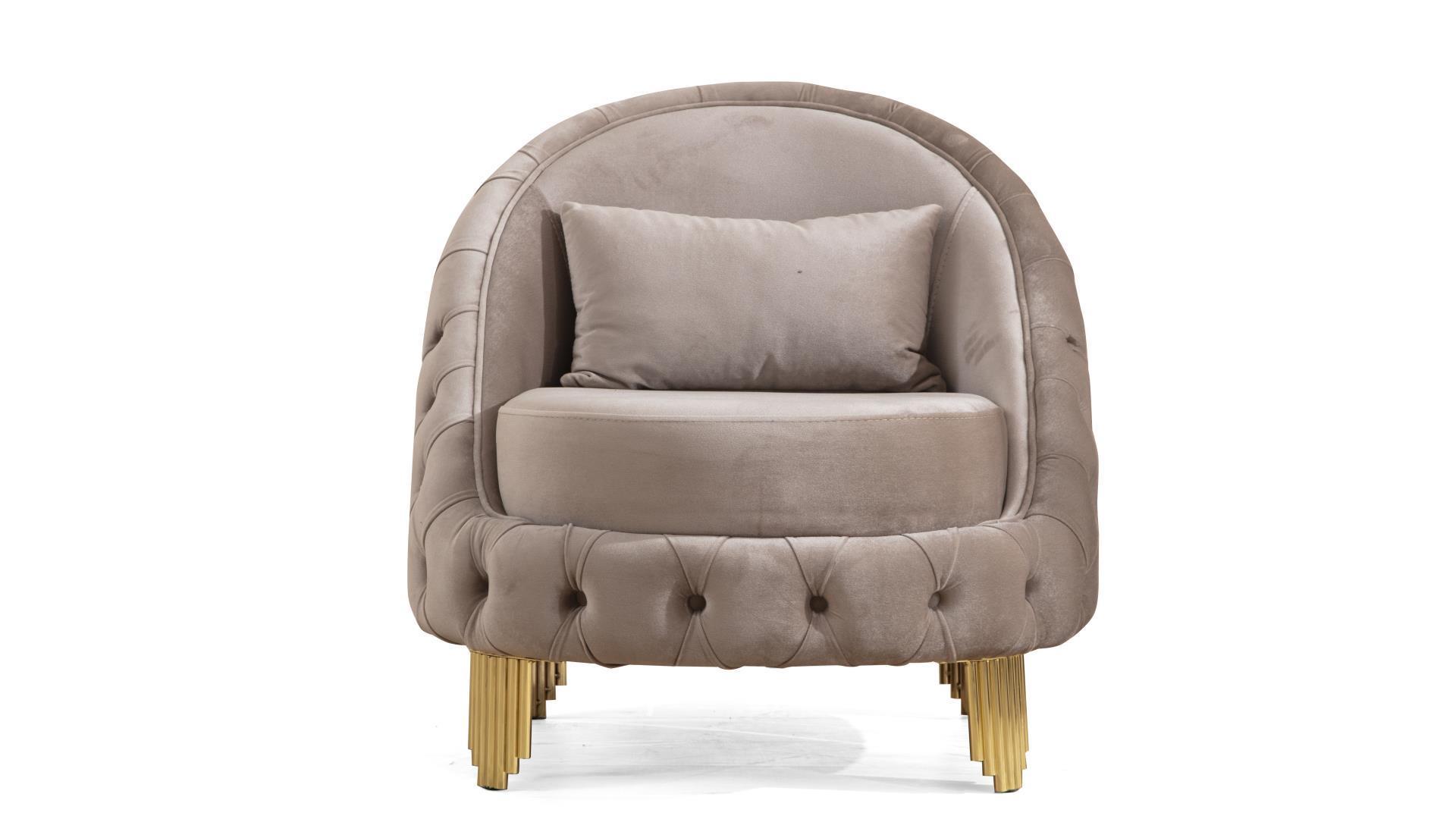 

    
Glam & Luxury TAUPE Button Tufted Velvet Chair Set 2P VANESSA Galaxy Home Modern
