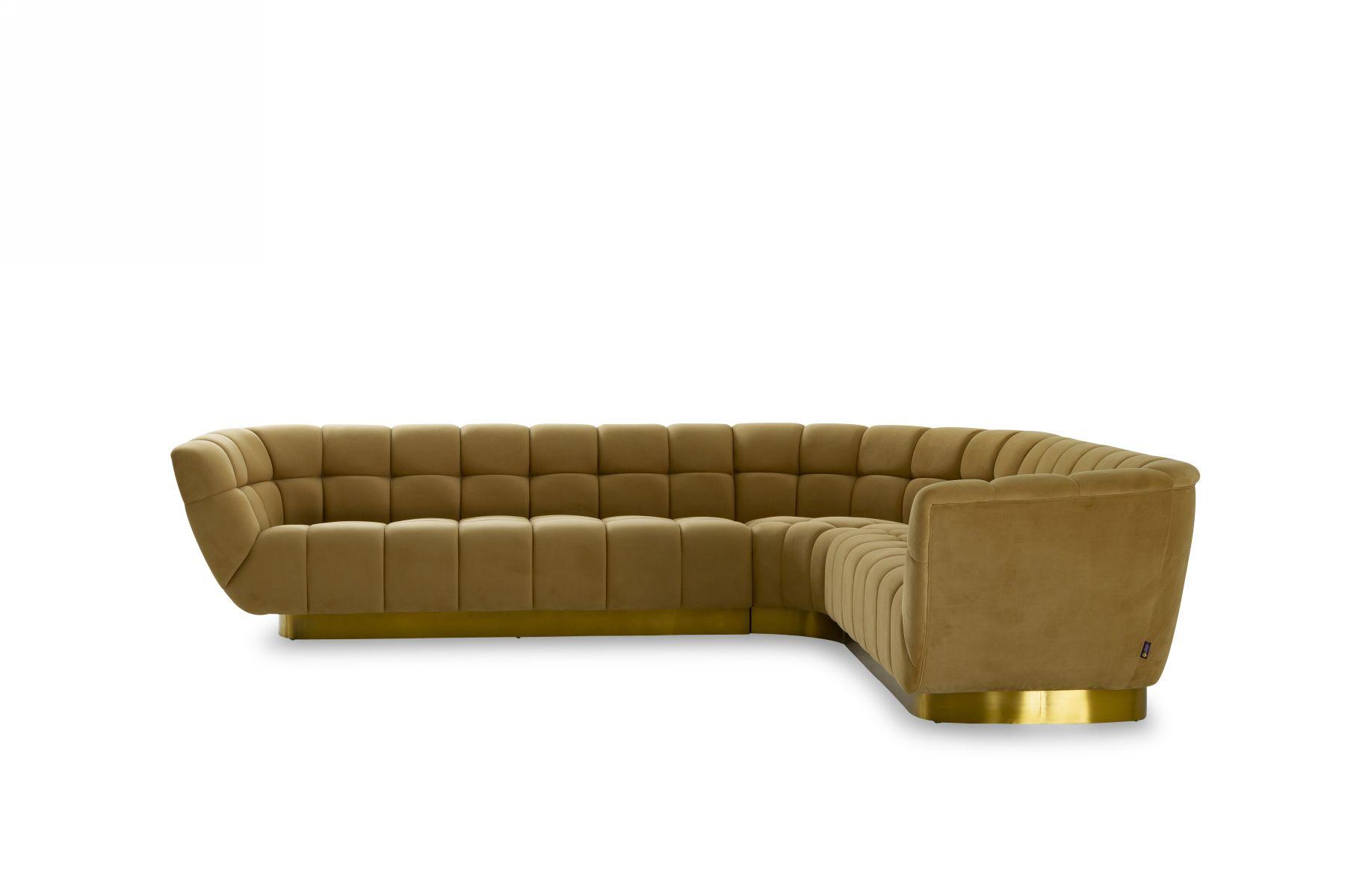 

    
Glam Mustard and Gold Fabric Sectional Sofa VIG Divani Casa Granby
